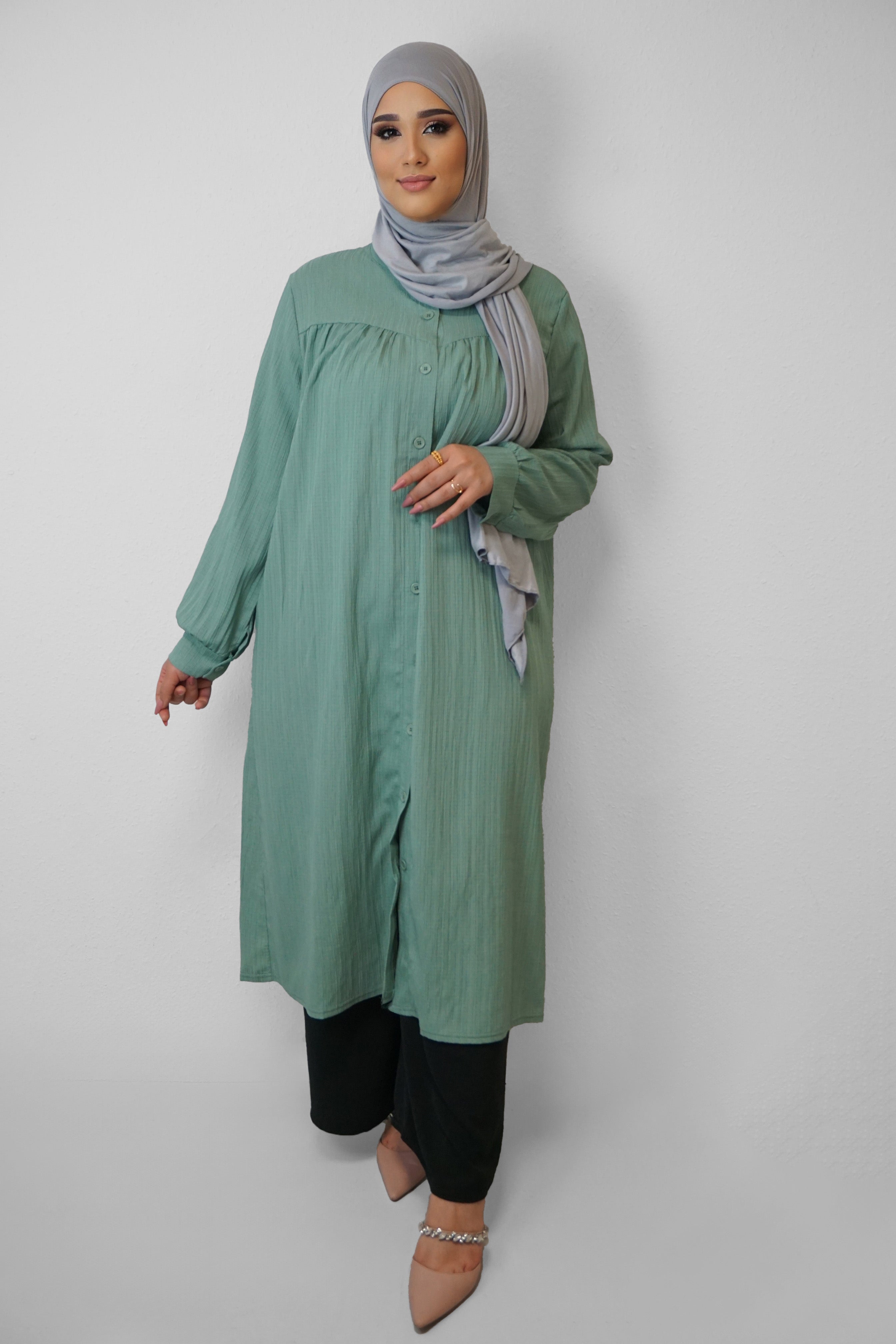 Tunika Selim mit Tasche Pistazie