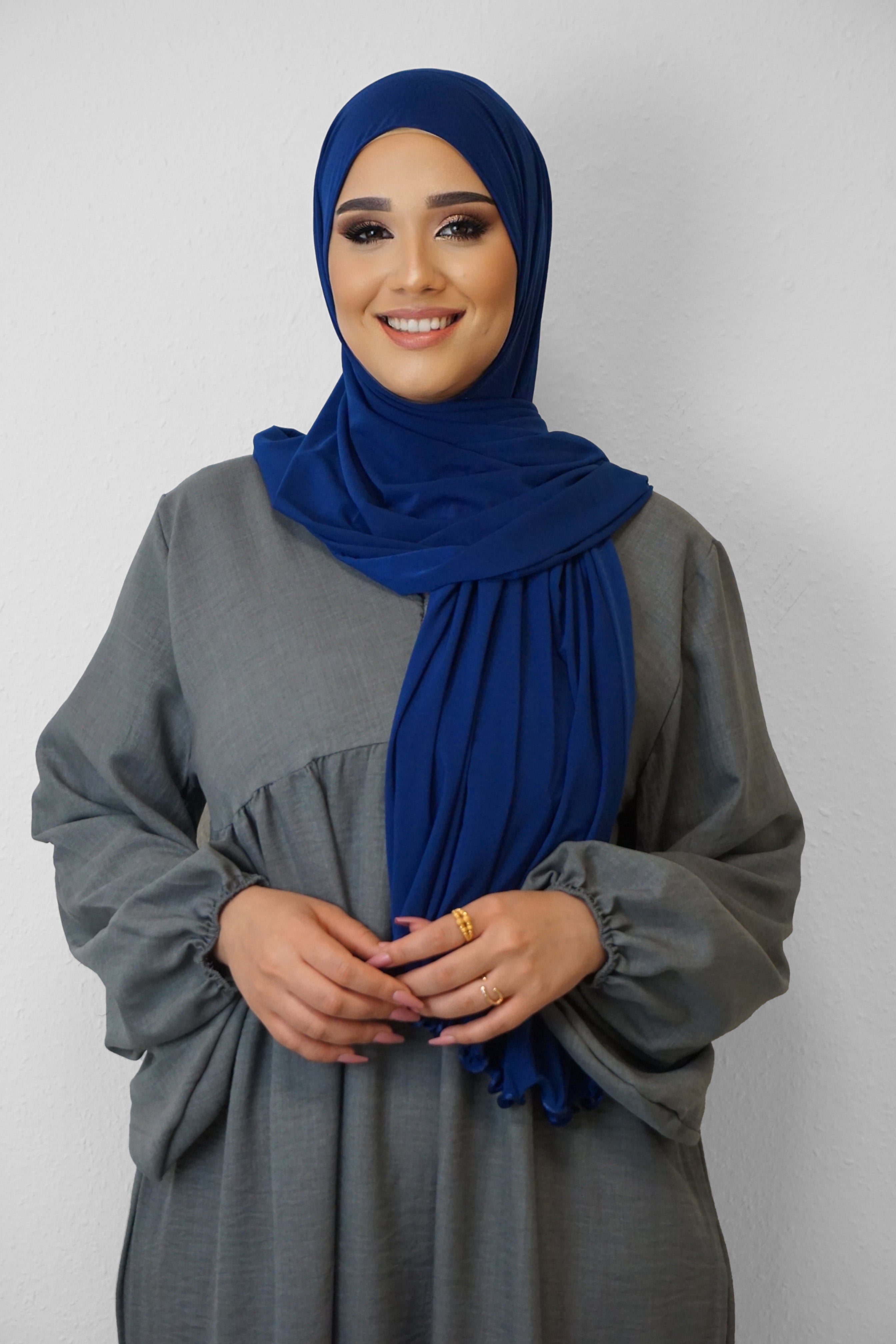 Premium Jersey Deluxe Wellenhijab Royalblau