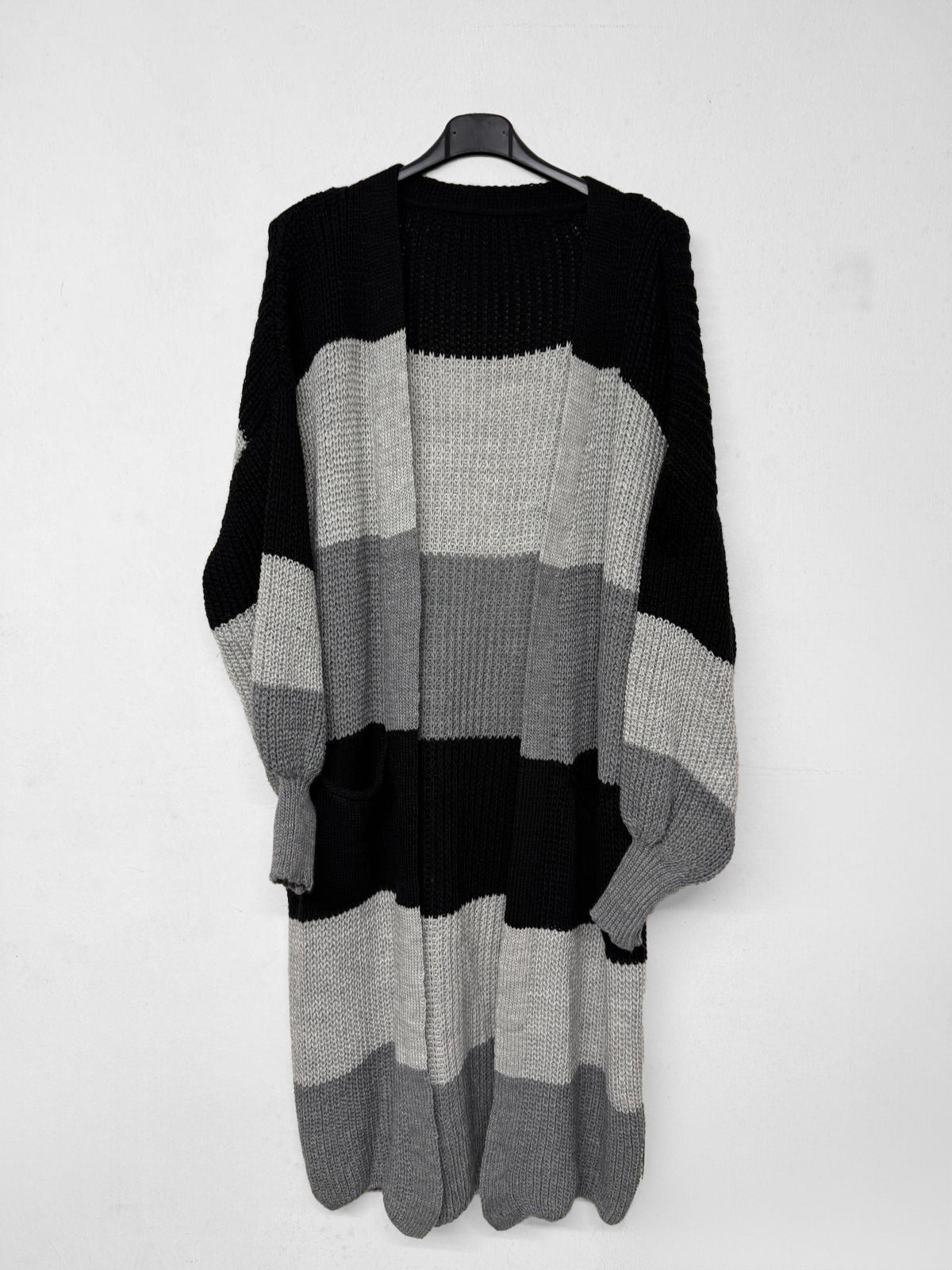 Grobstrick Cardigan Nohea Schwarz