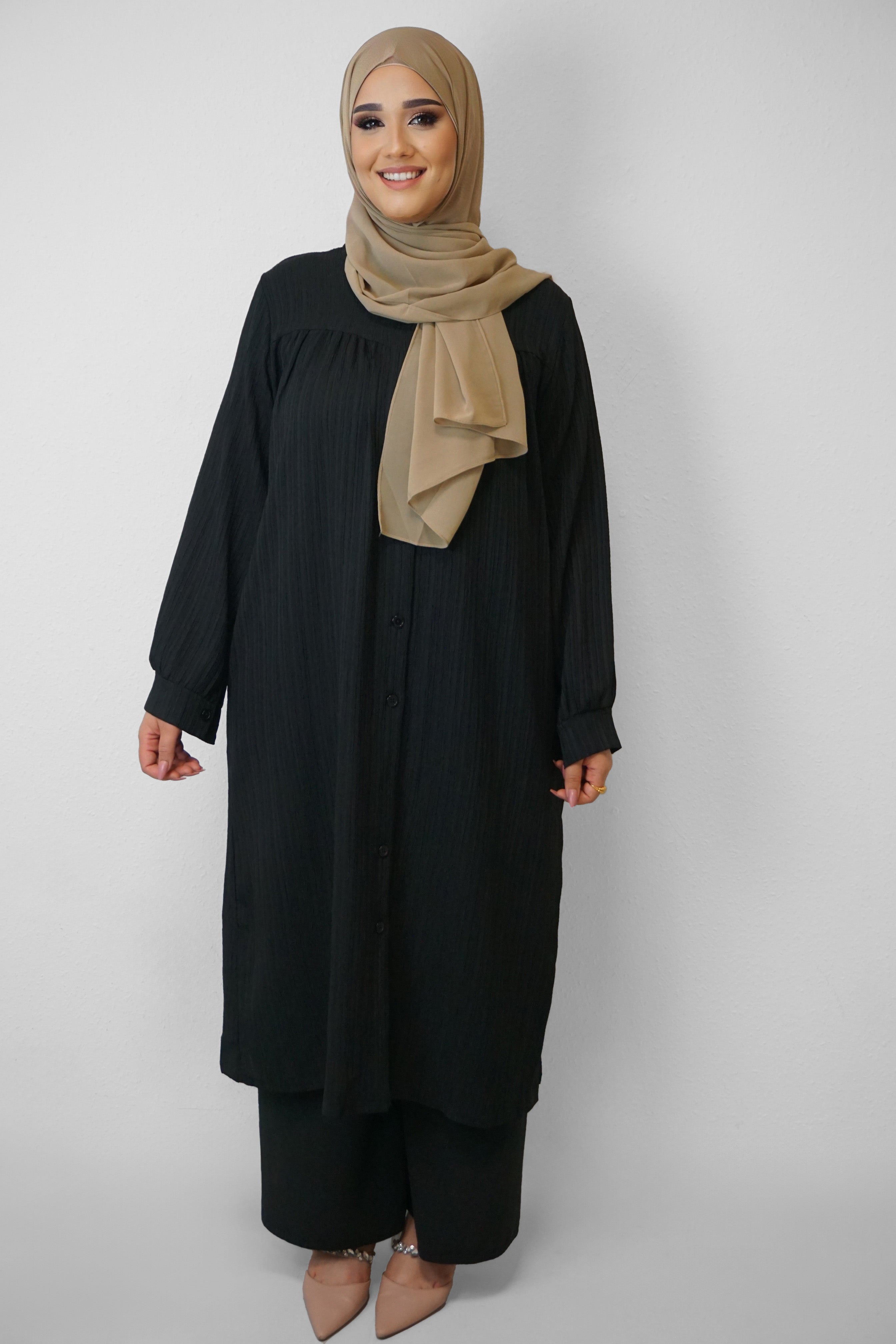 Tunika Selim mit Tasche Schwarz