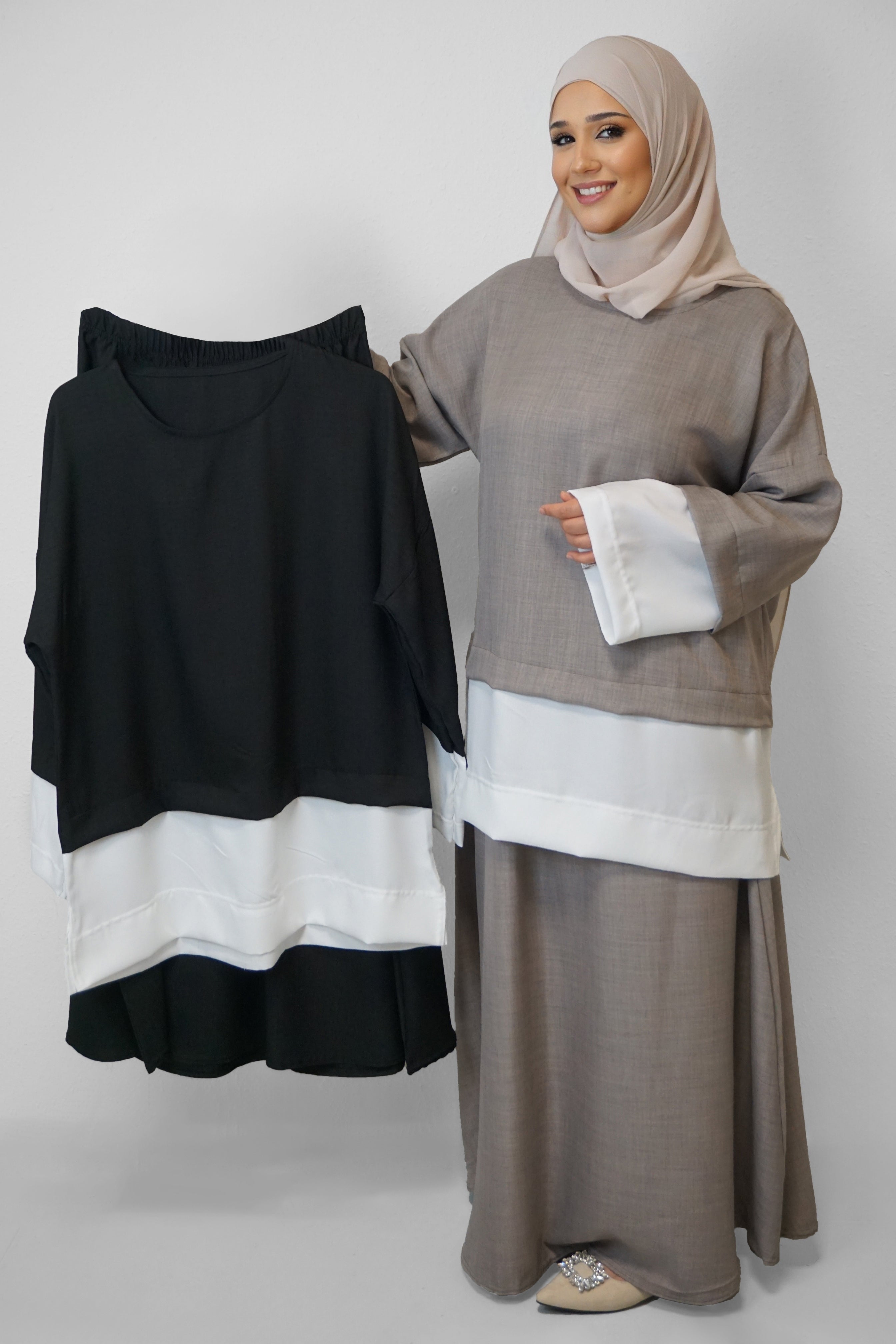 Zwei-Teiler Rock Asyun Schwarz