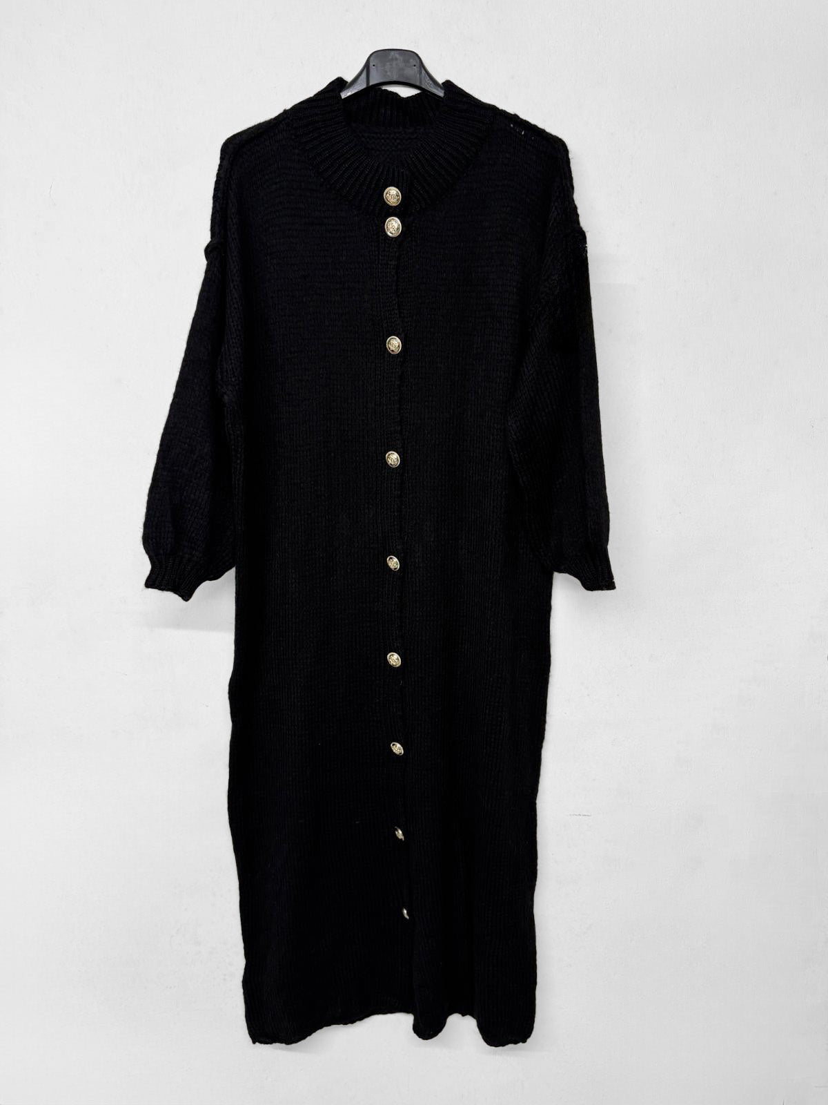 Strick-Kleid Ayu Schwarz