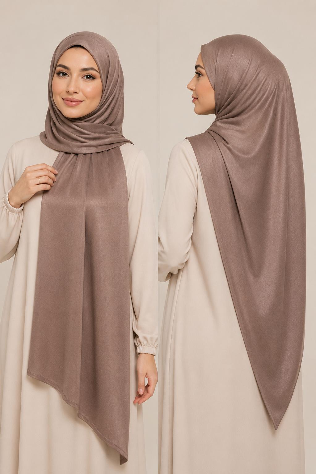 Jersey Premium Satin Hijab Taupe