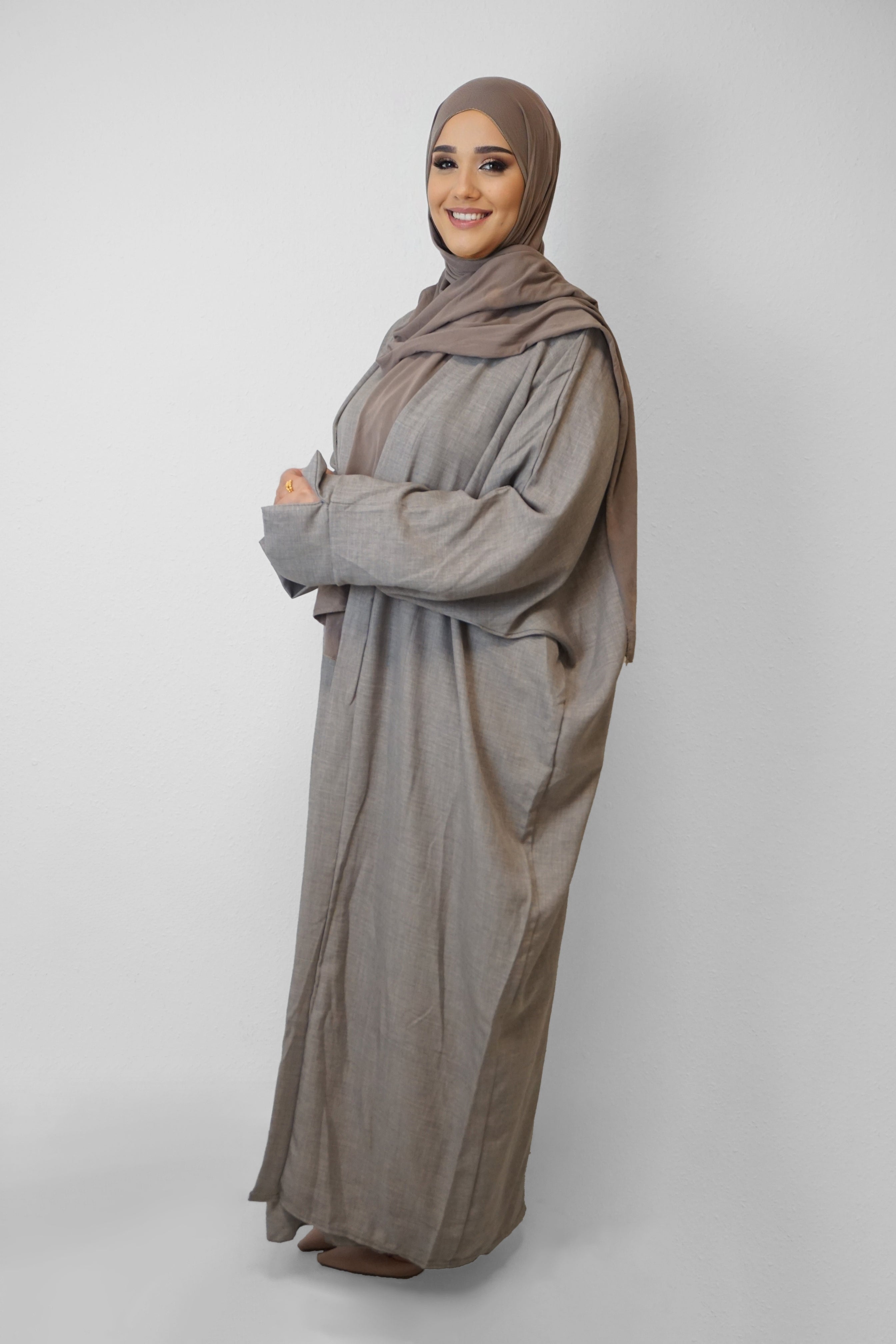 Zwei-Teiler Abaya Nasira Taupe