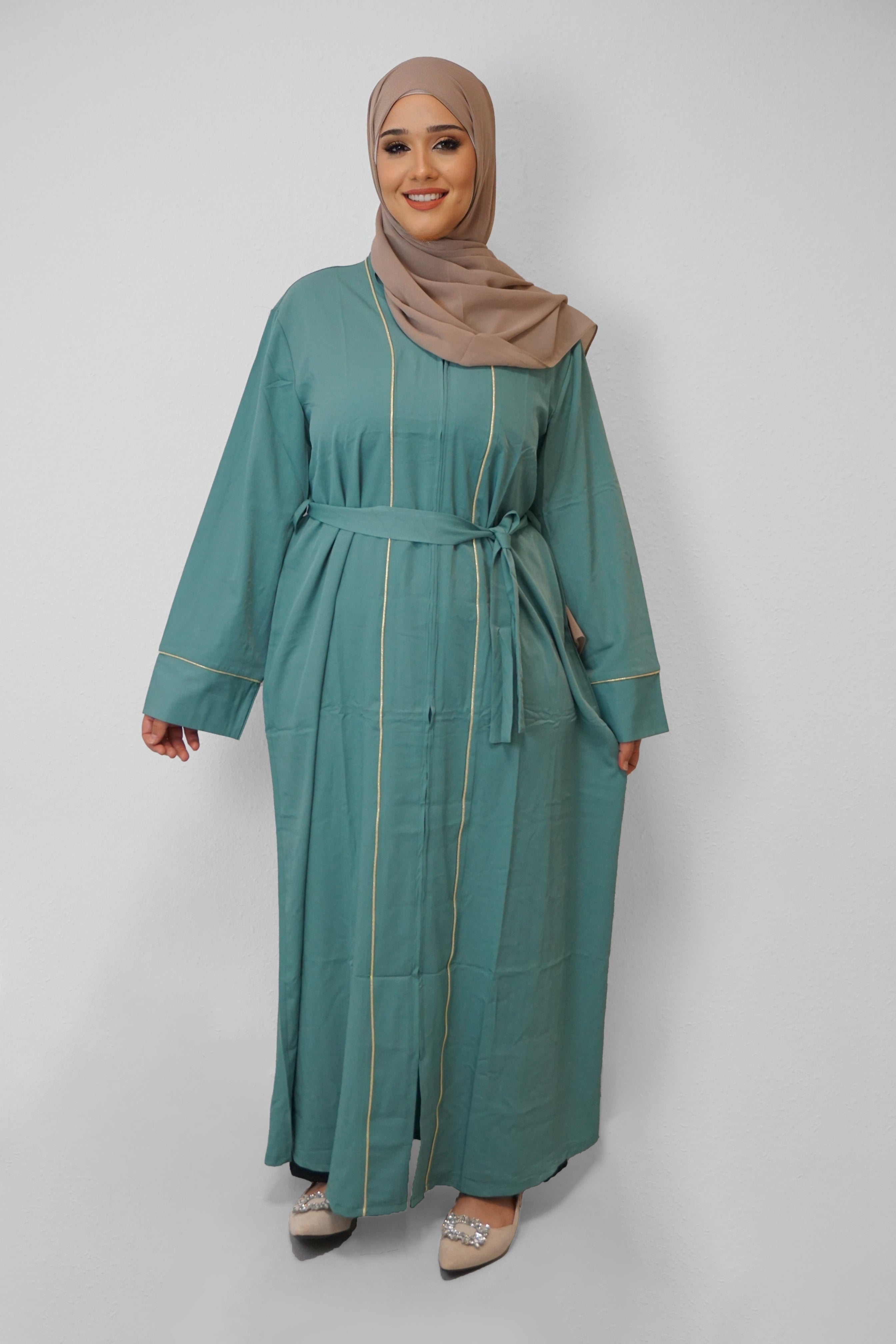 Abaya Namika mit Reisverschluss Turkis