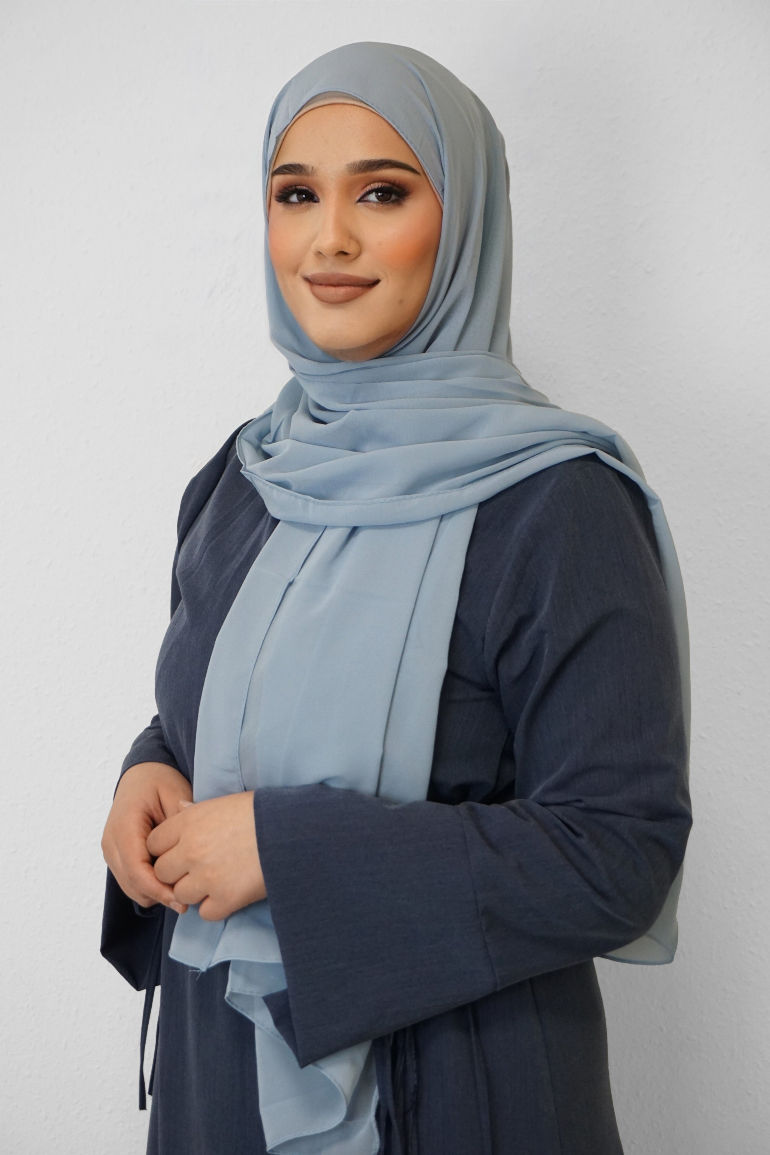 Chiffon Hijab Maira Wasserblau 2