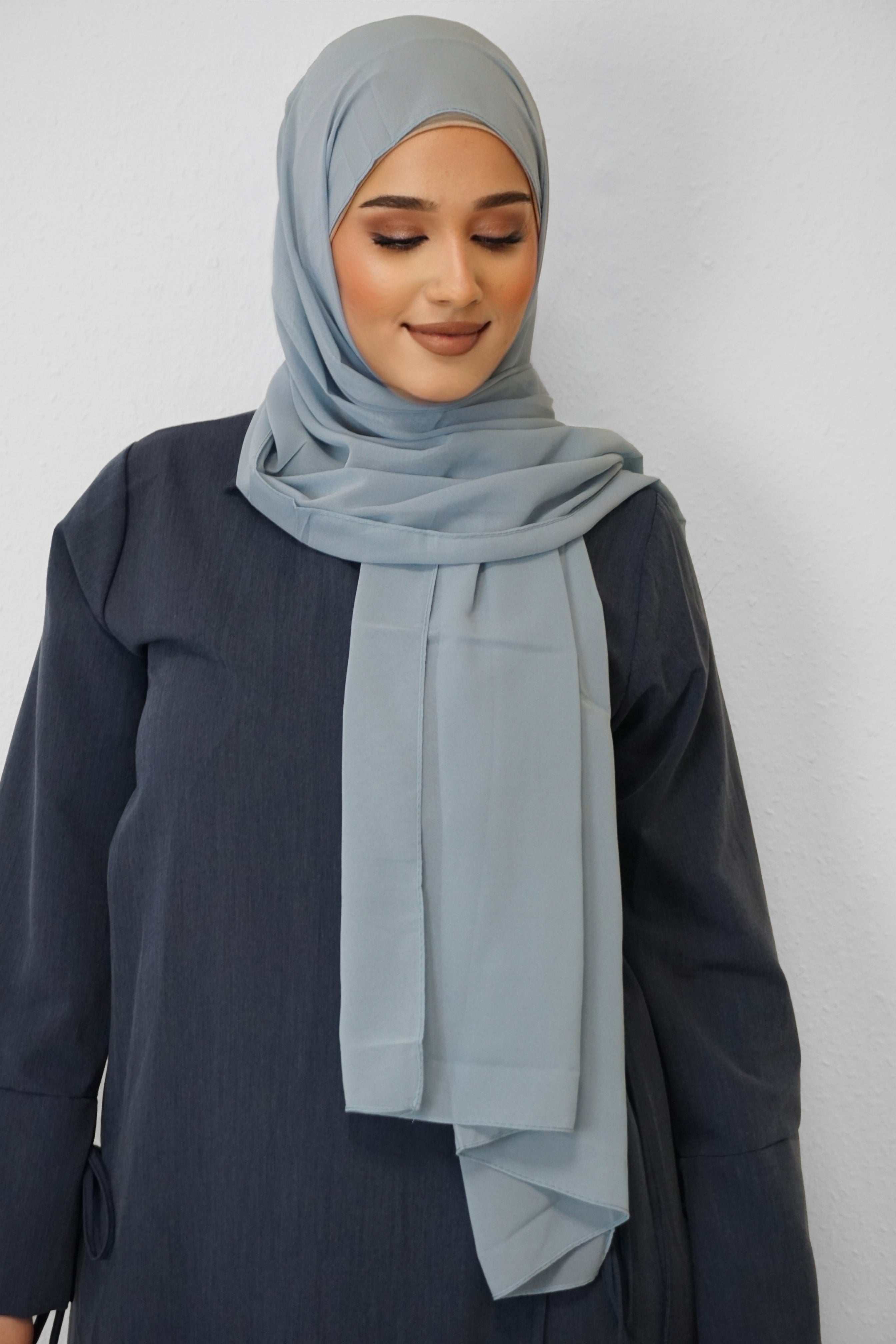 Chiffon Hijab Maira Wasserblau 2