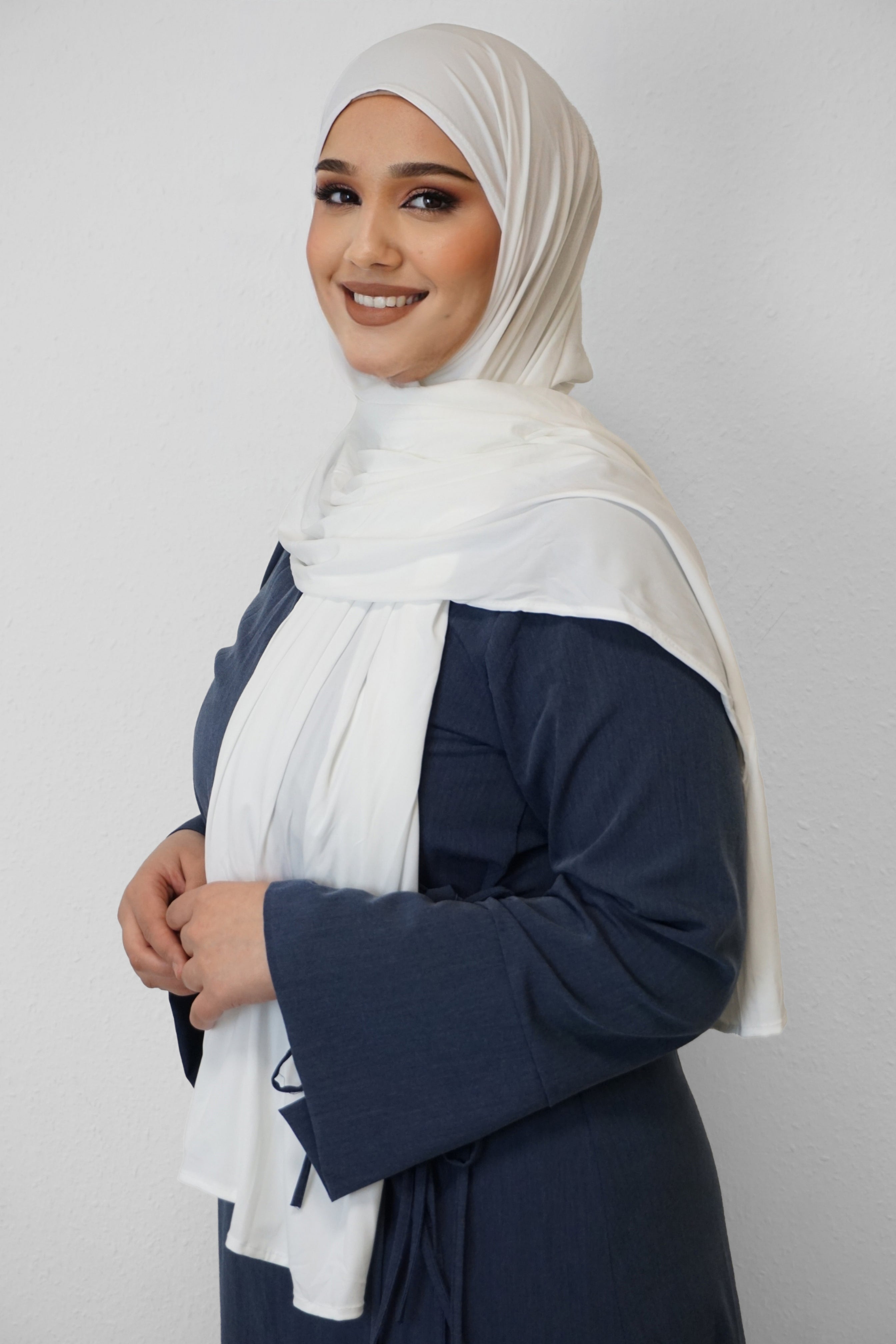 Premium Jersey Deluxe Hijab Weiss