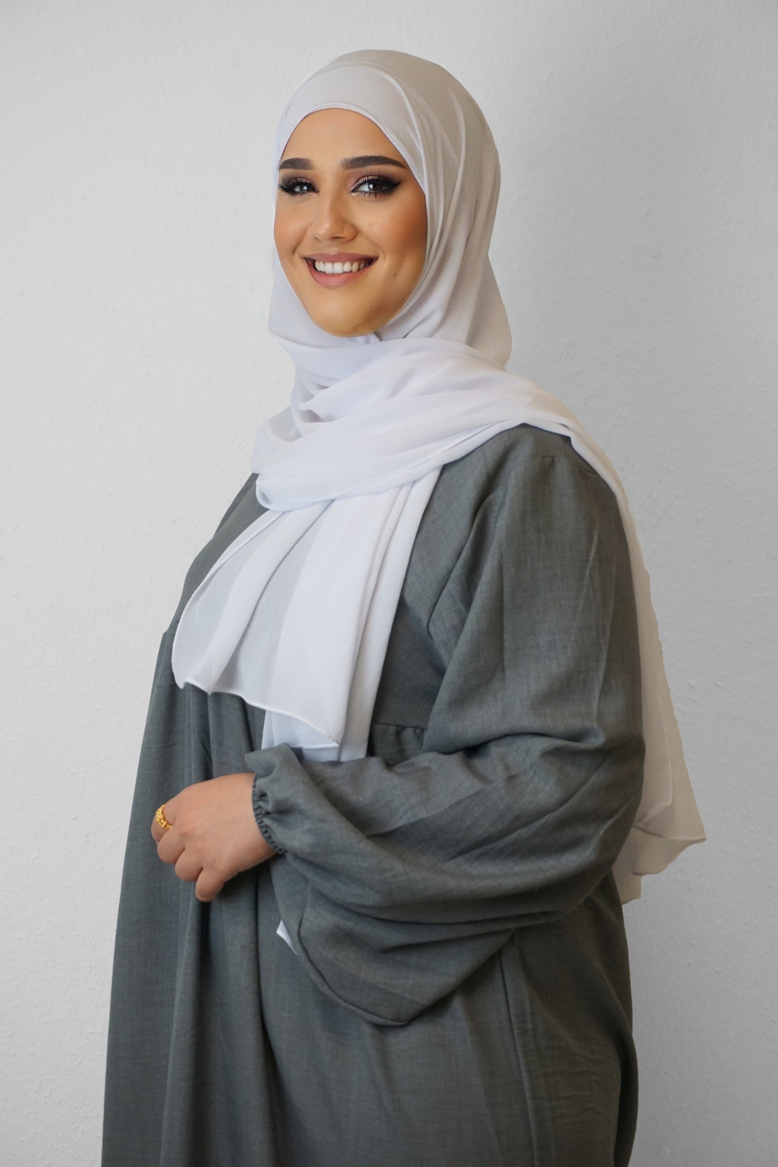Chiffon Hijab Maira Weiß