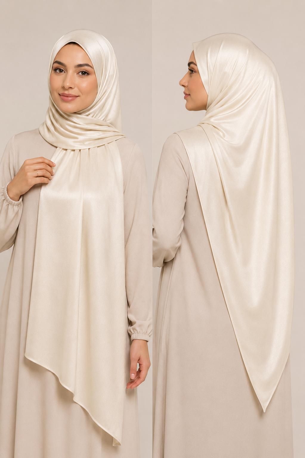 Jersey Premium Satin Hijab Beige