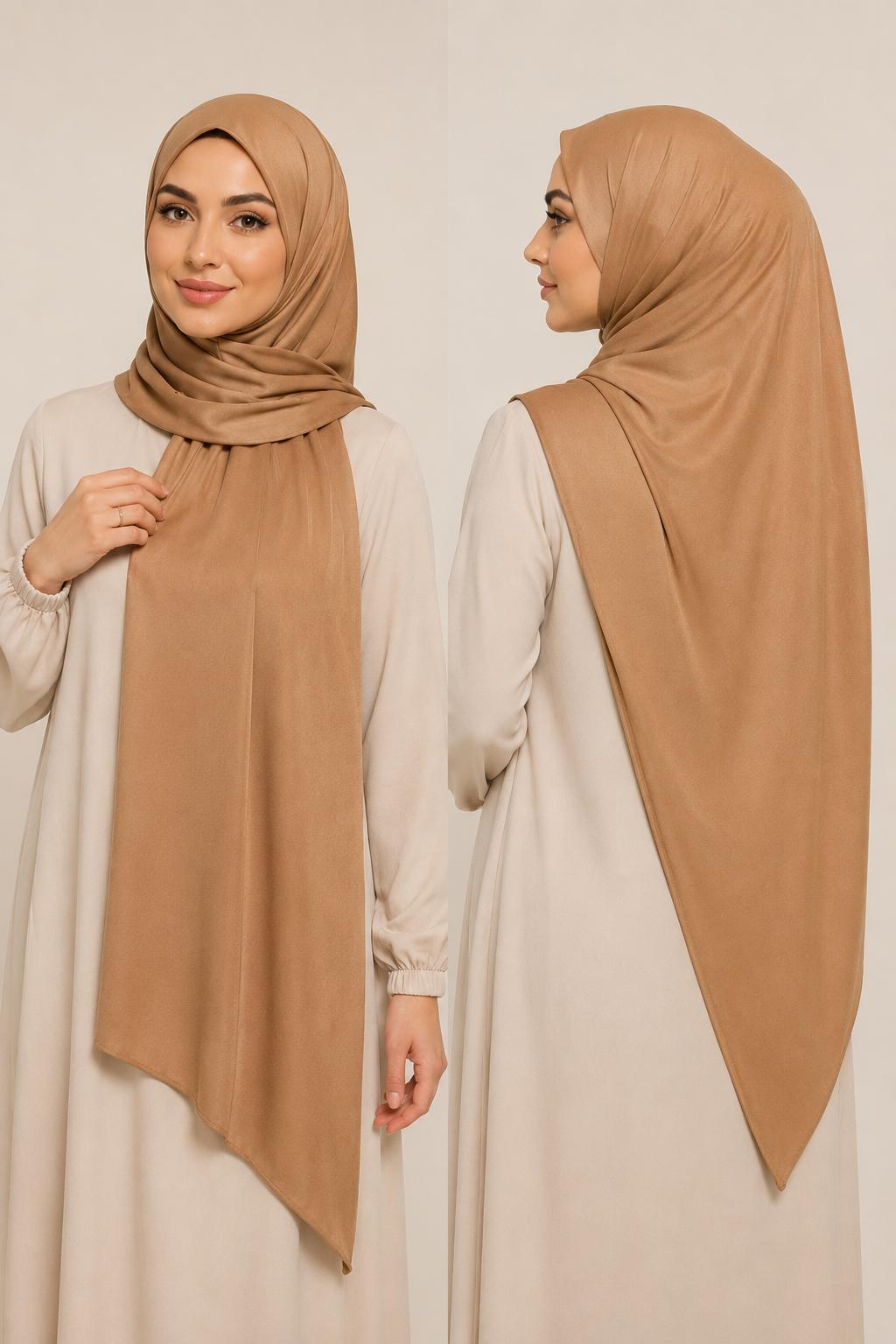 Jersey Premium Satin Hijab Camel