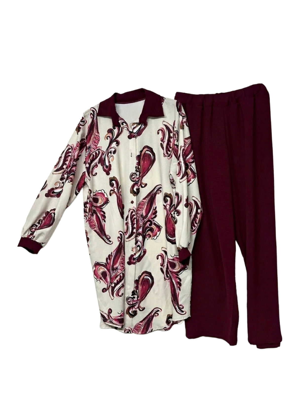 Zwei-Teiler Hose Finduilas Bordeaux