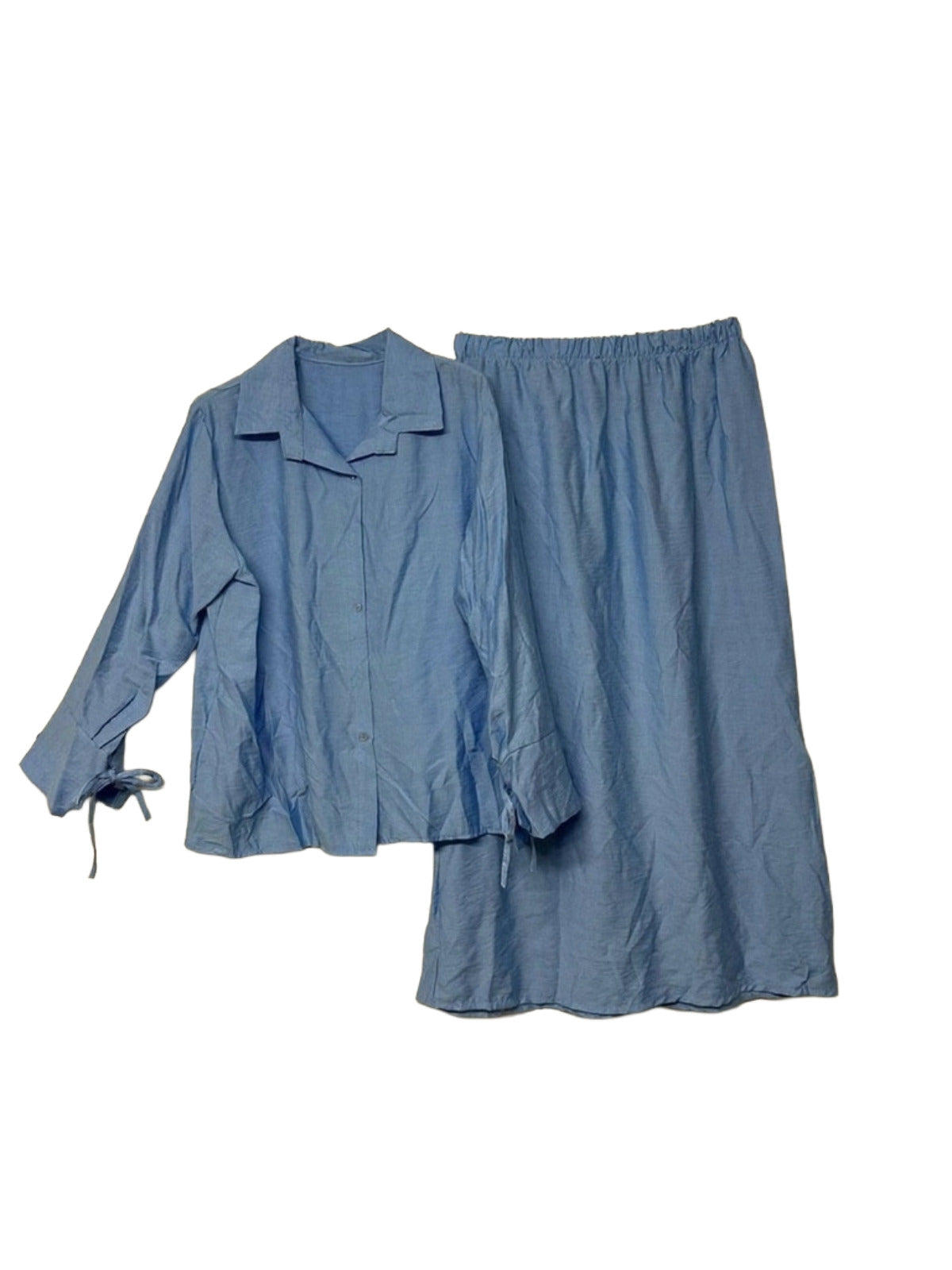 Zwei-Teiler Rock Morwen Jeansblau