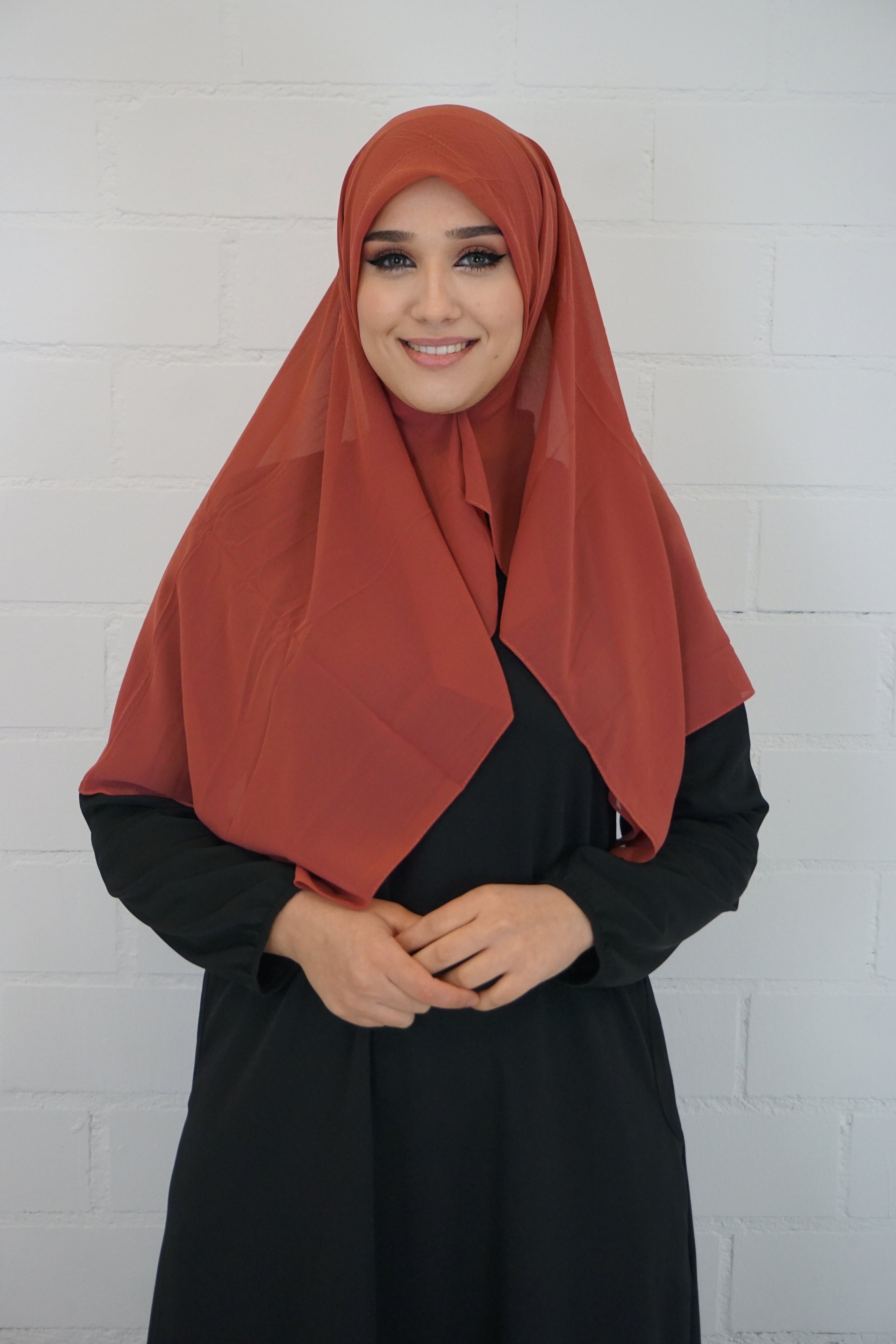 Chiffon Quadrat Hijab Dunkelrosa
