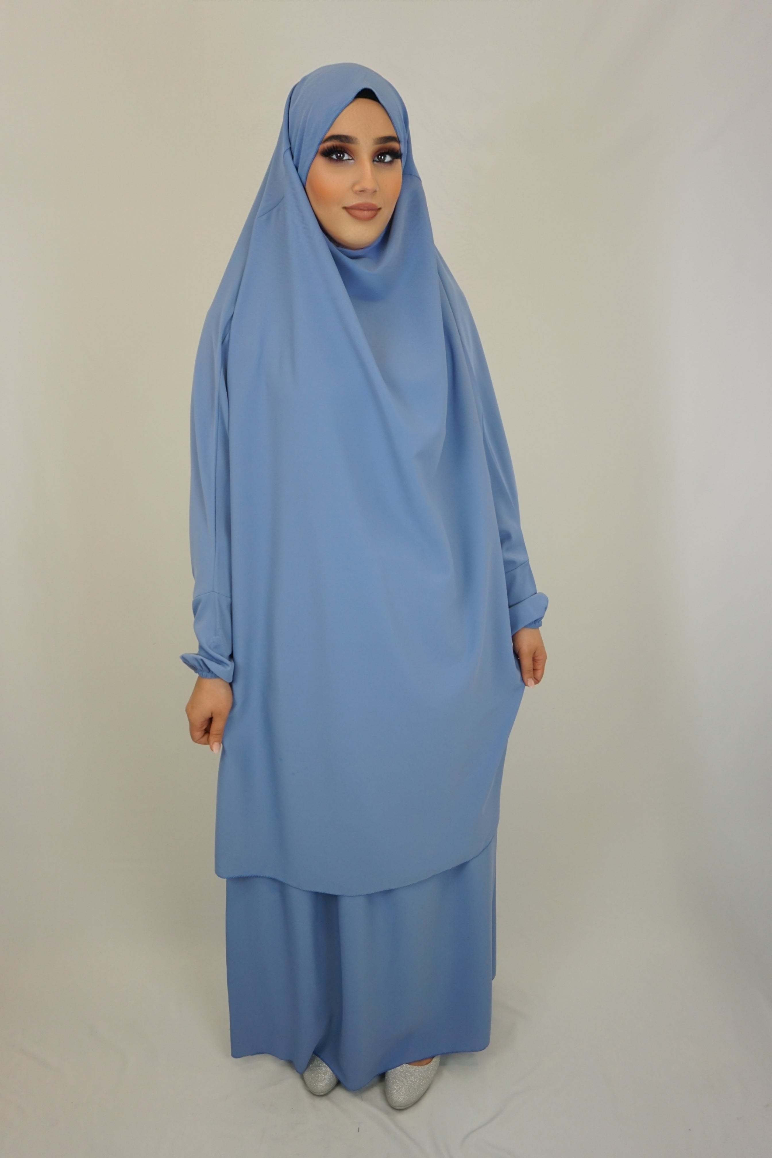 Jilbab Farheena Hellblau
