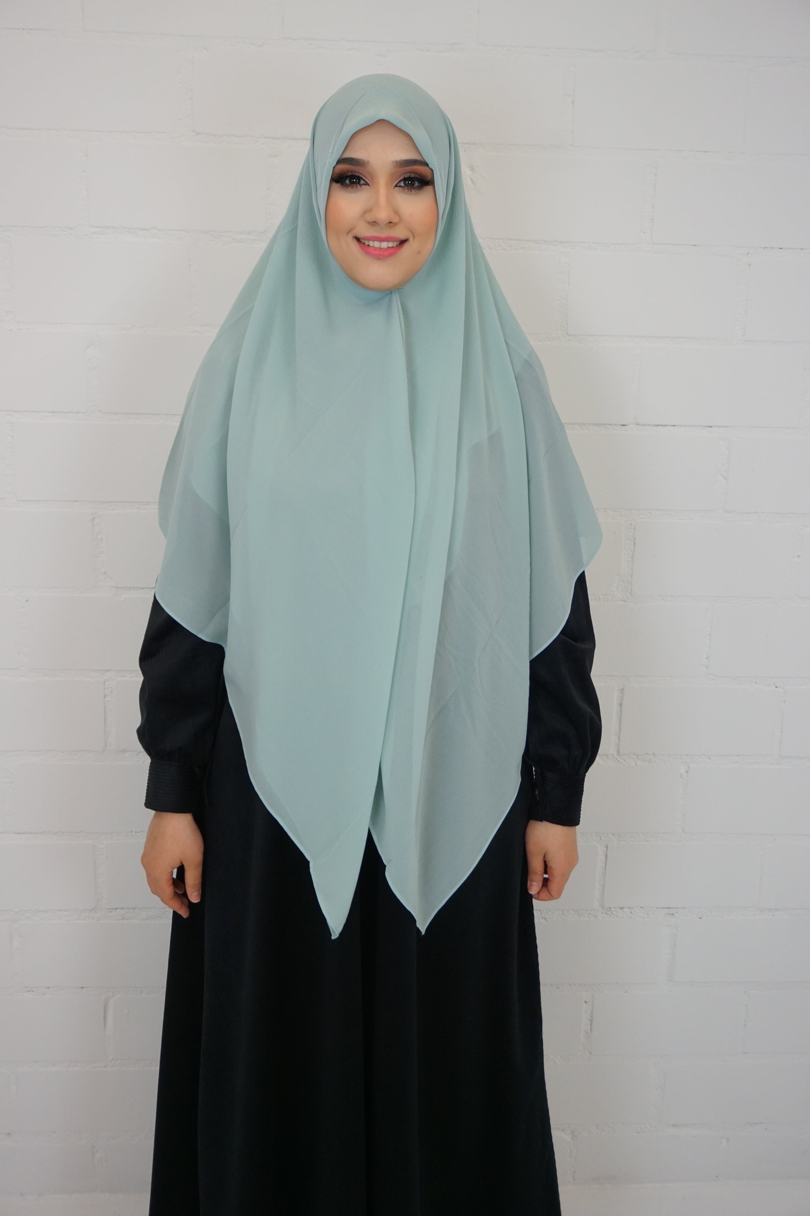 XL Chiffon Quadrat Hijab Light-Mint