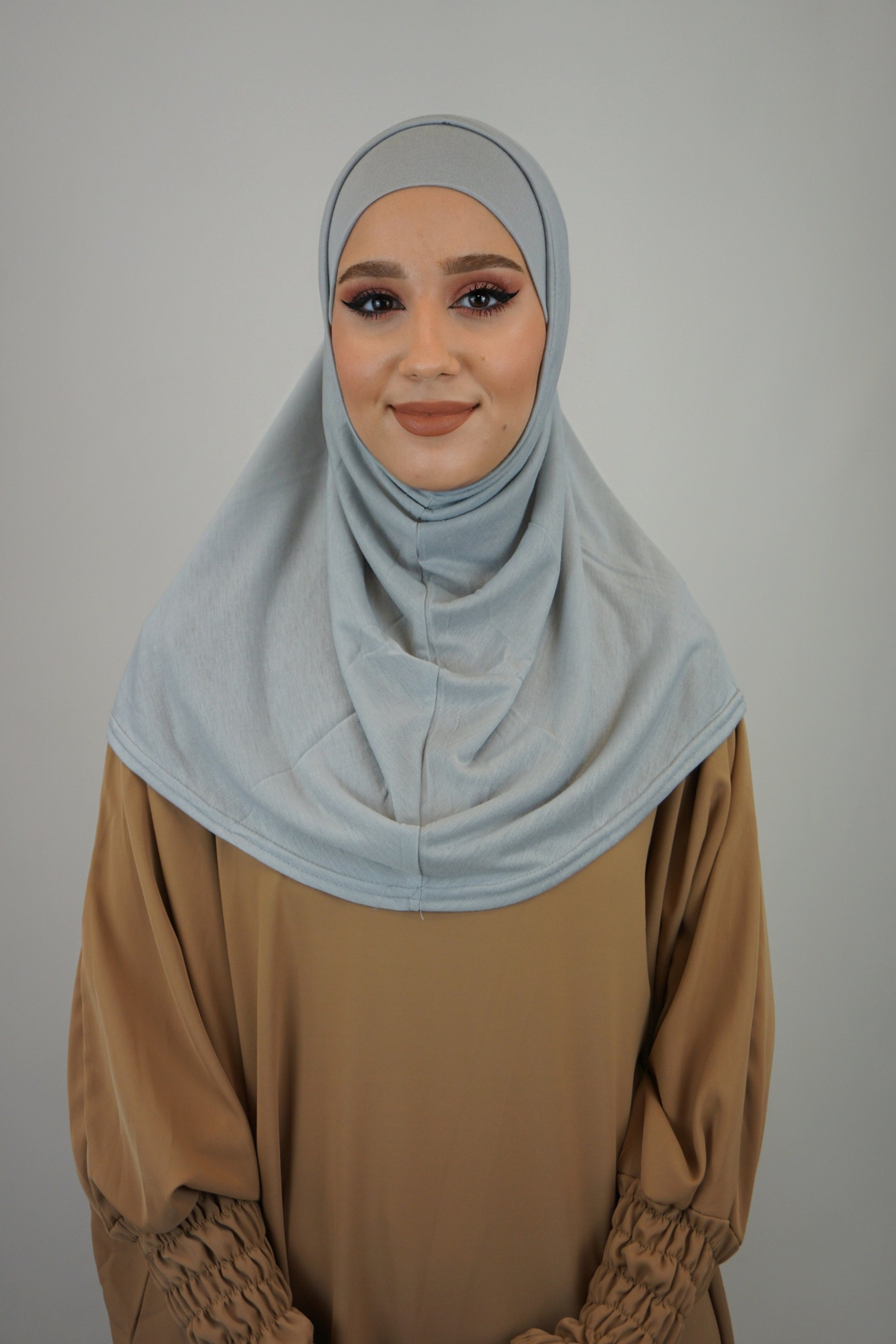 Jersey FertigHijab Zwei-Teiler Silbergrau