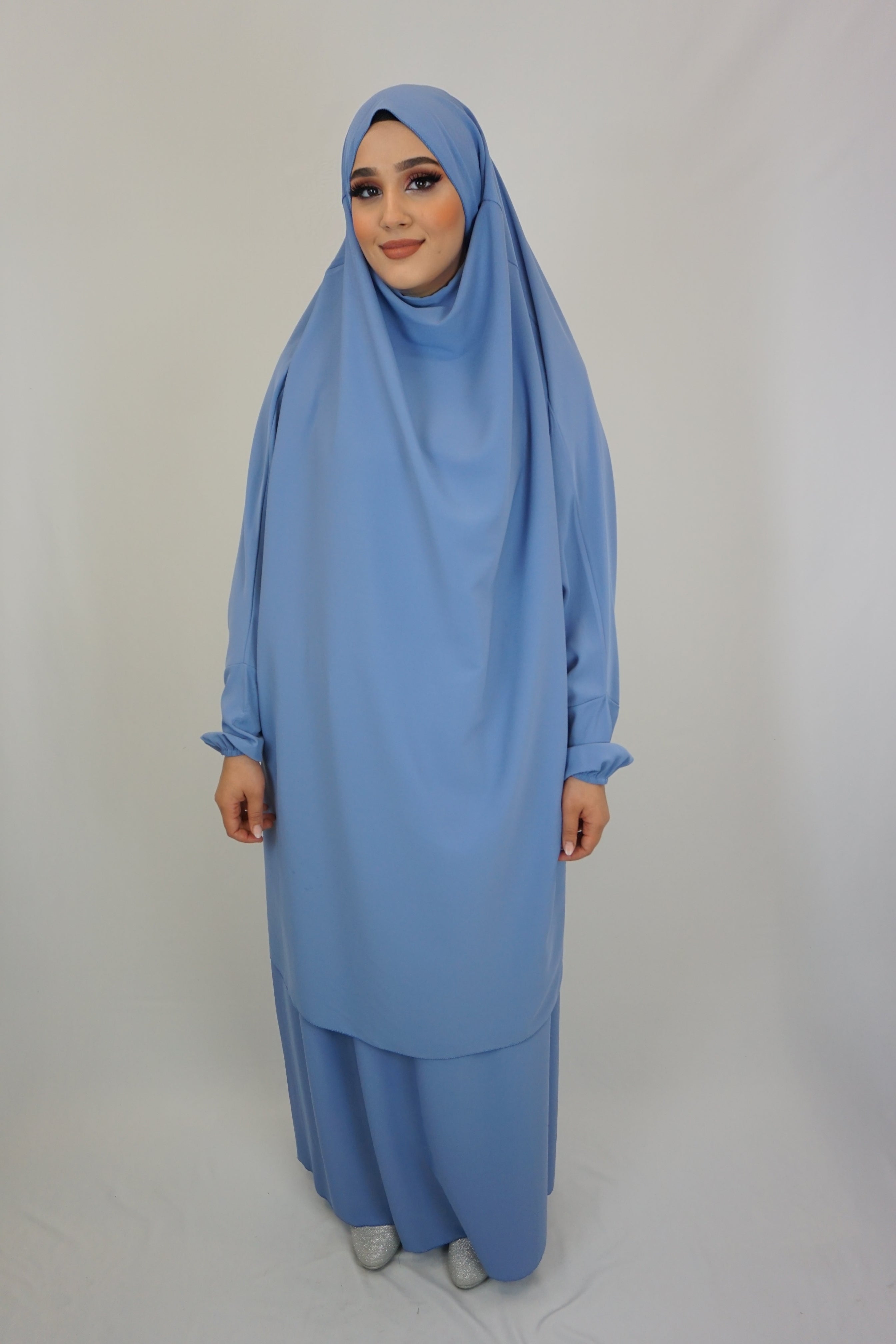 Jilbab Farheena Hellblau