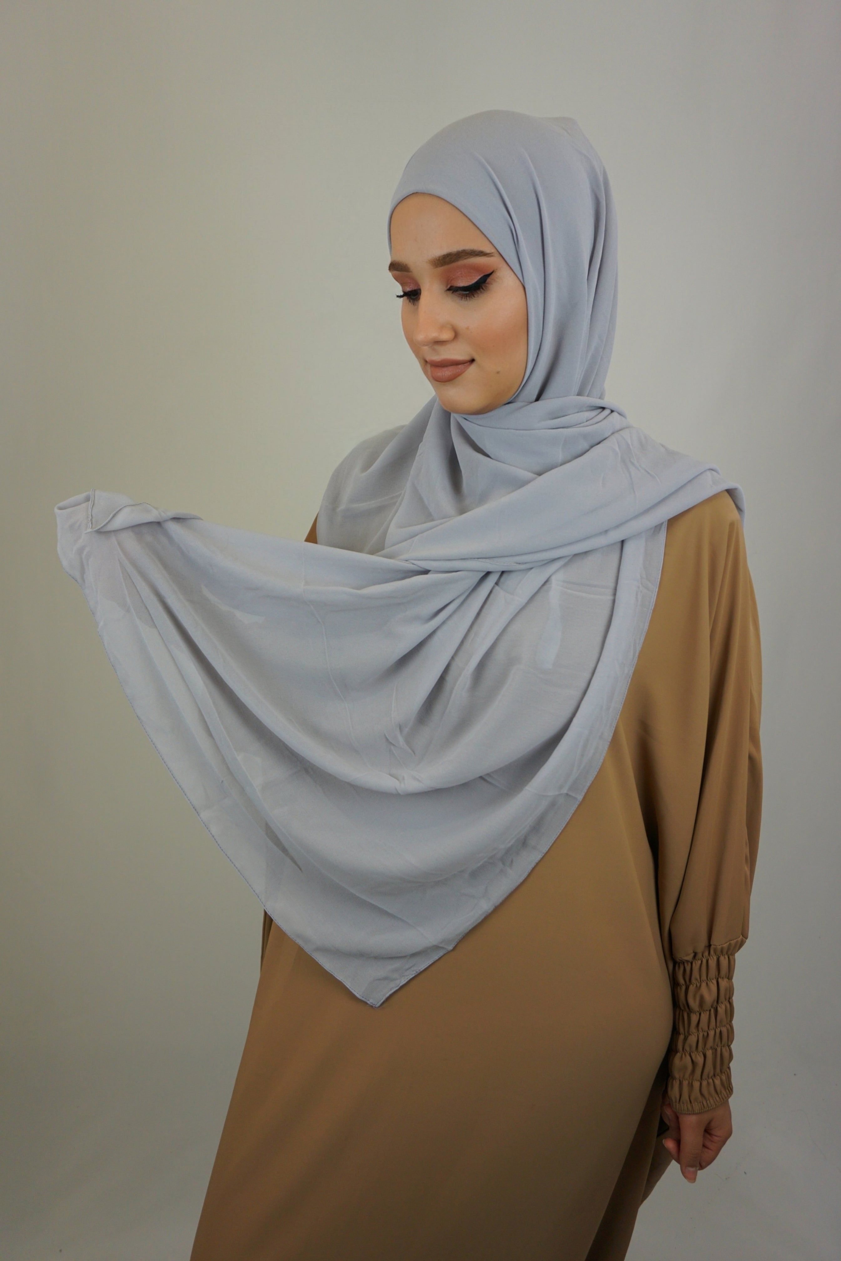 Chiffon FertigHijab Silbergrau