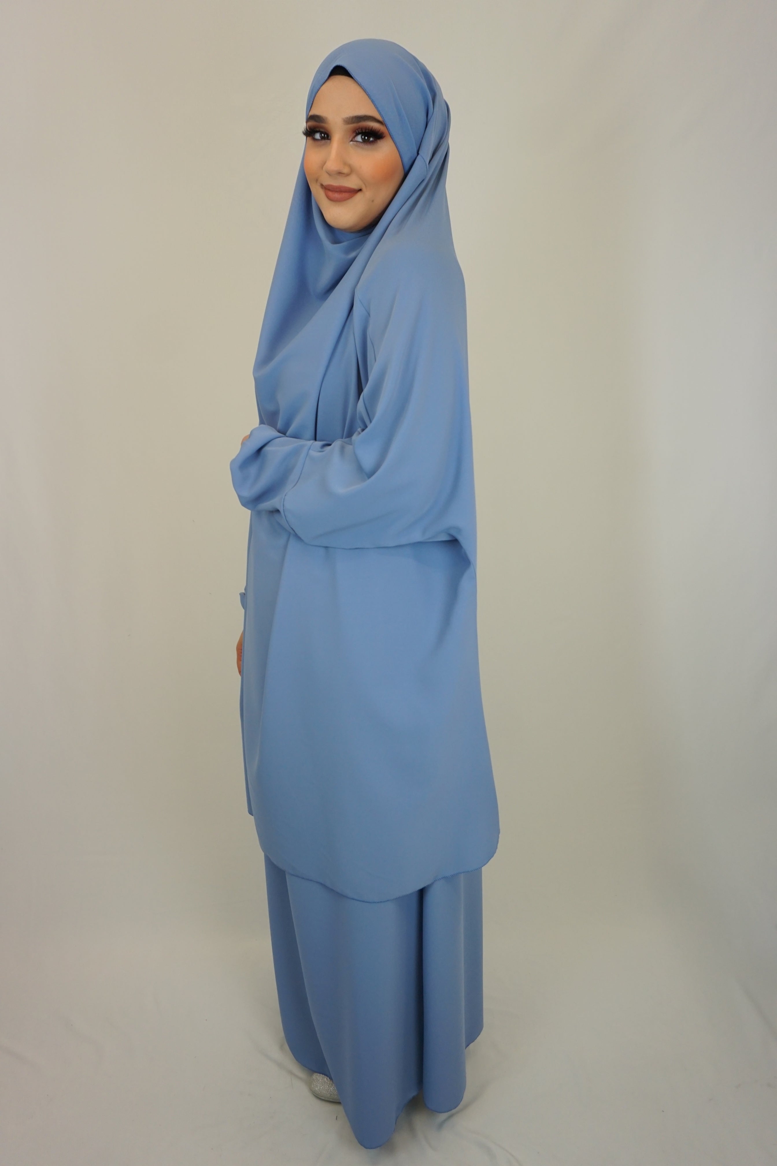Jilbab Farheena Hellblau