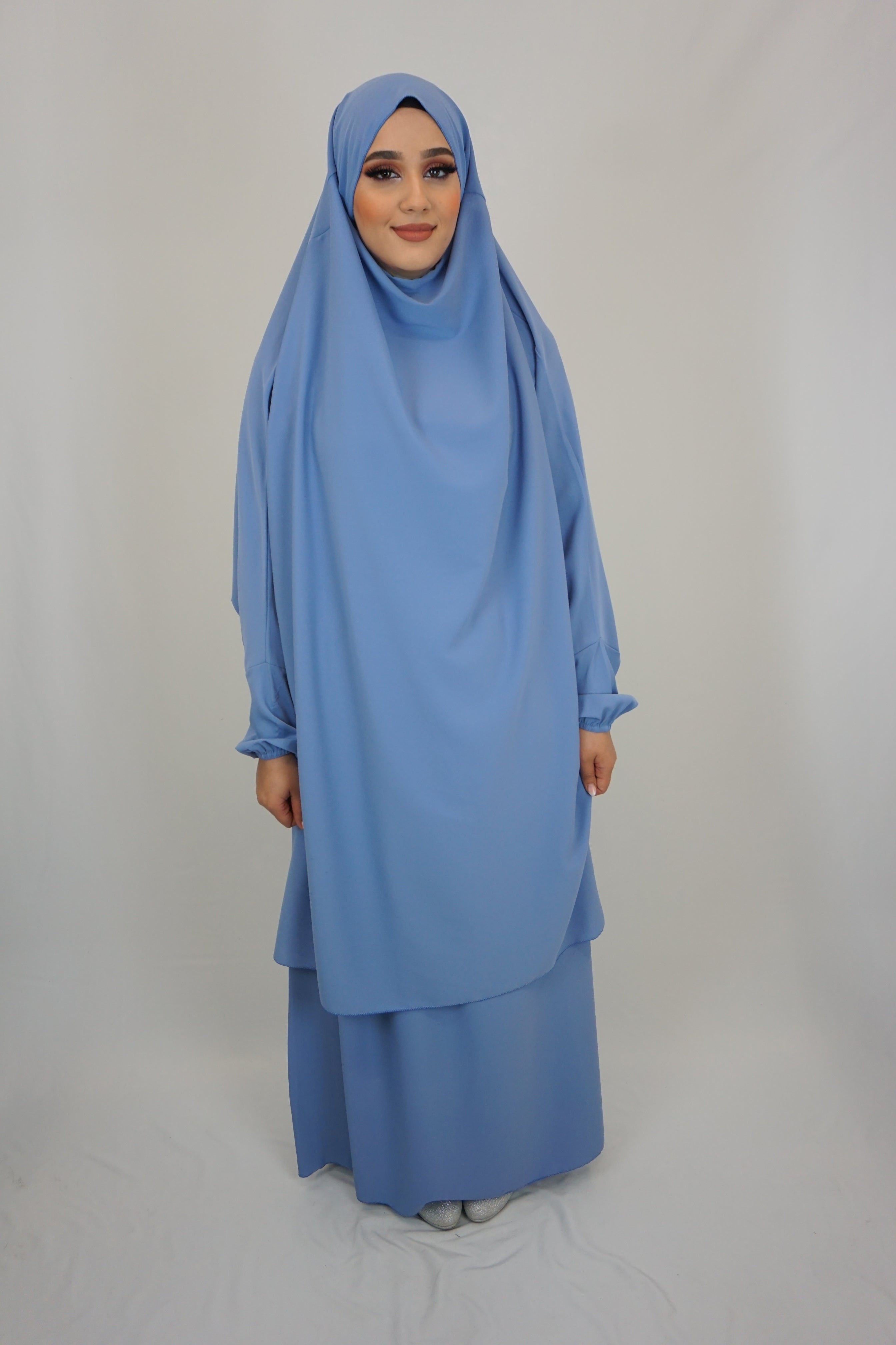 Jilbab Farheena Hellblau