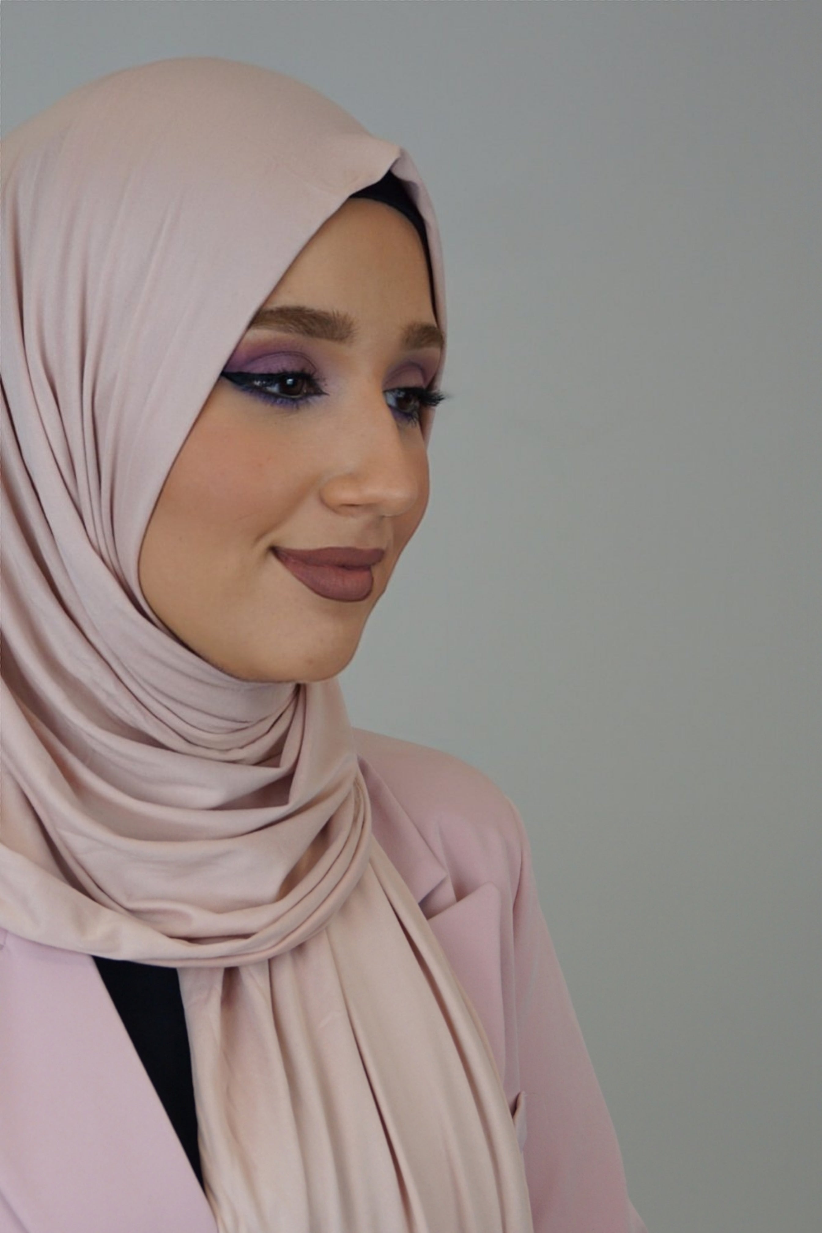 Jersey Hijab Fiza Weißpink