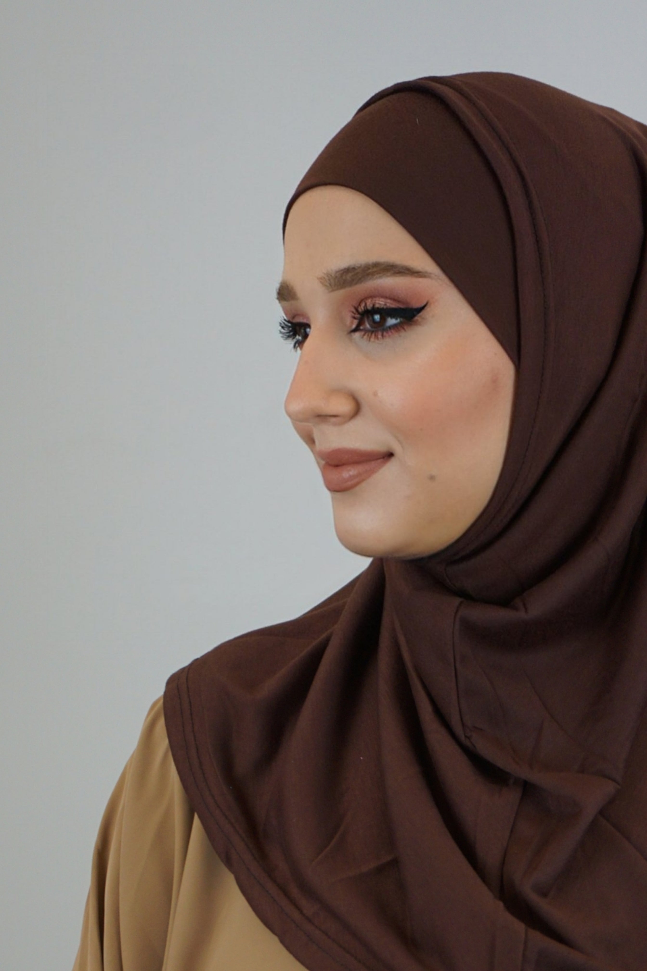 Jersey FertigHijab Zwei-Teiler Rostbraun