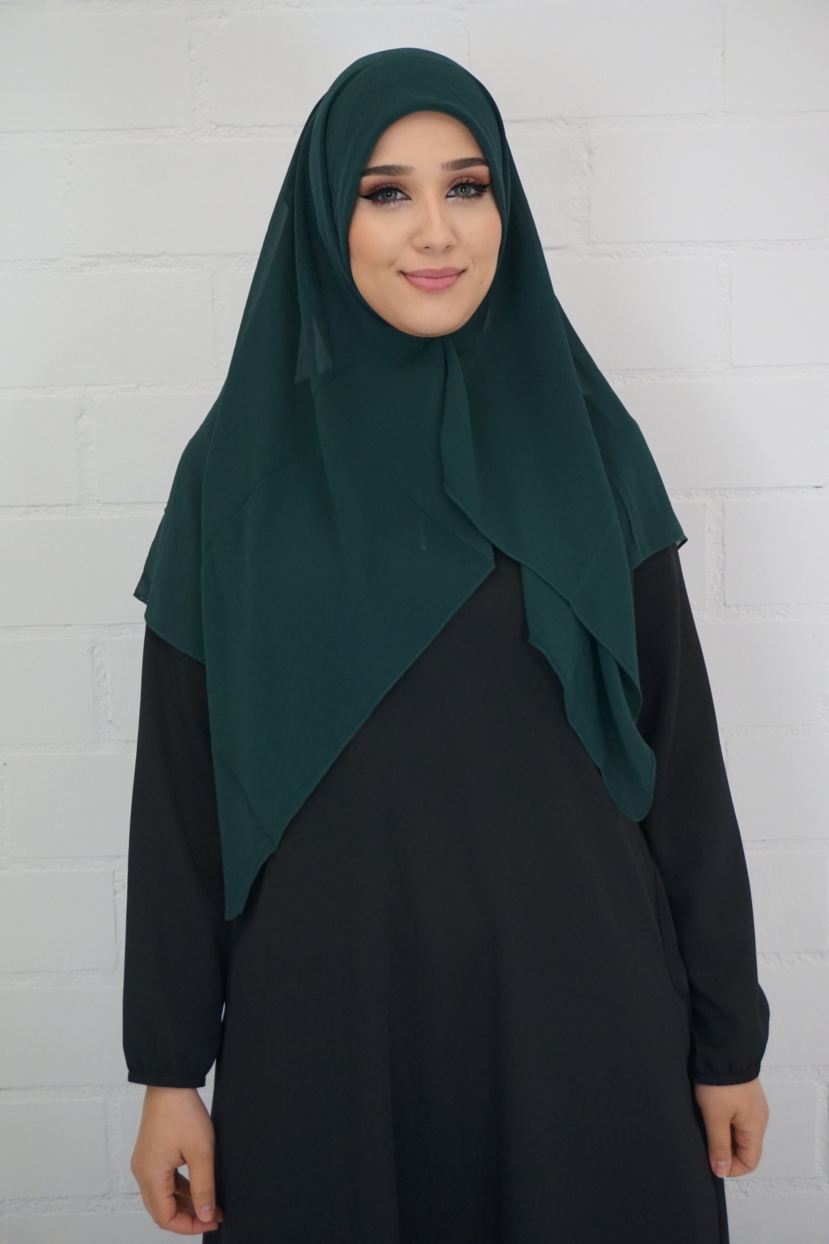 Chiffon Quadrat Hijab Smaragdgrün