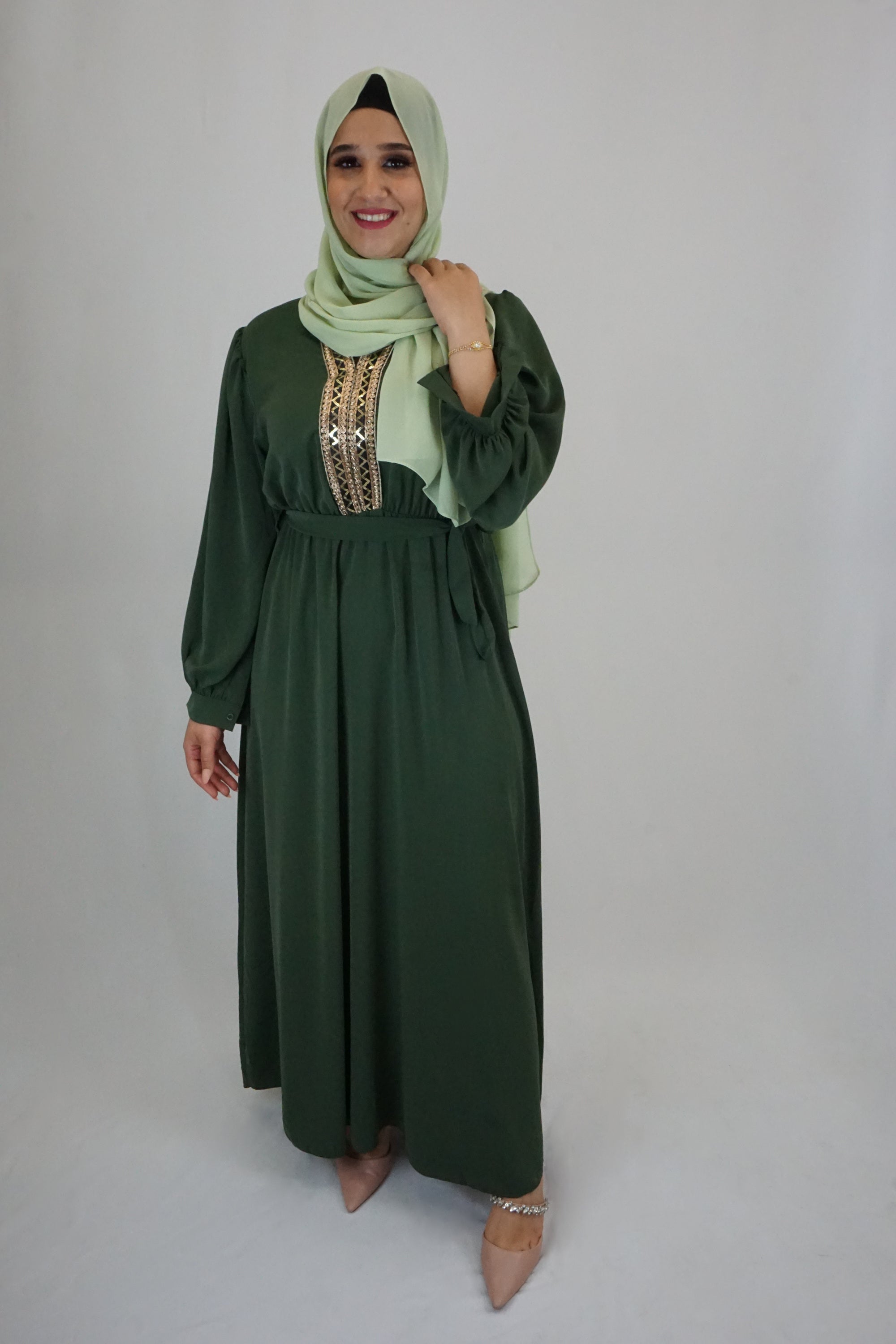 Kleid Hiba Dunkelgrün