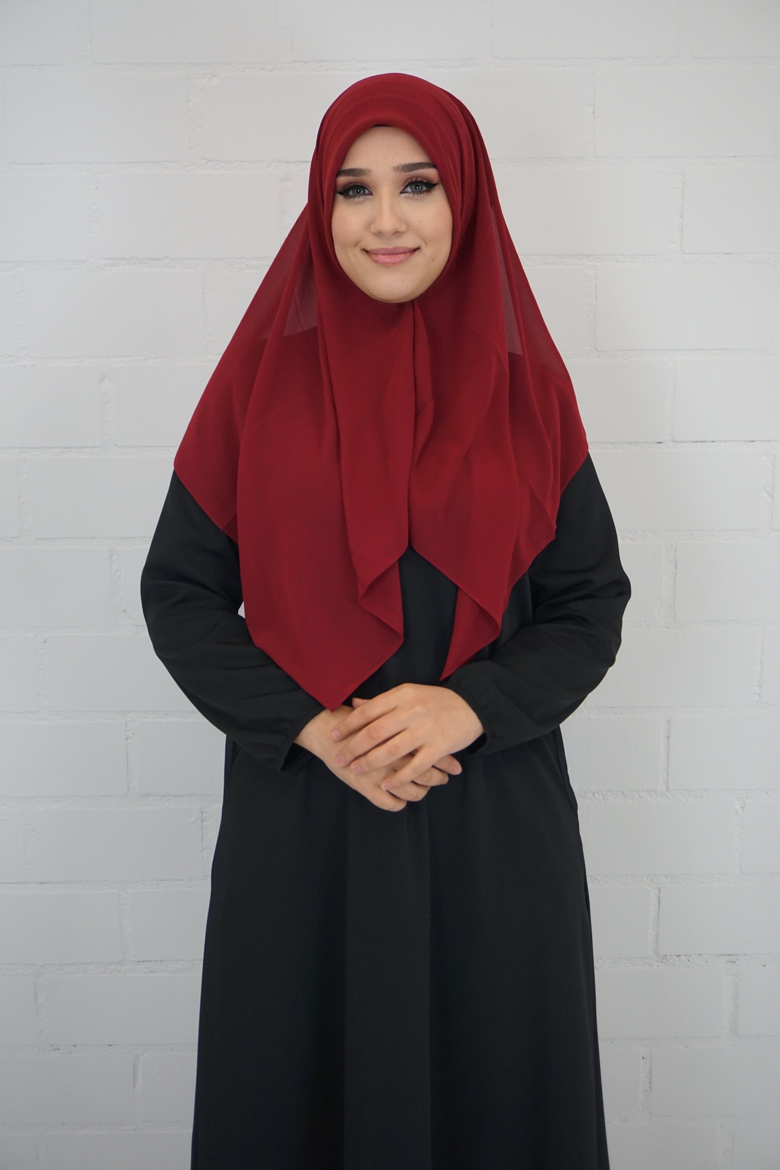 Chiffon Quadrat Hijab Bordeaux