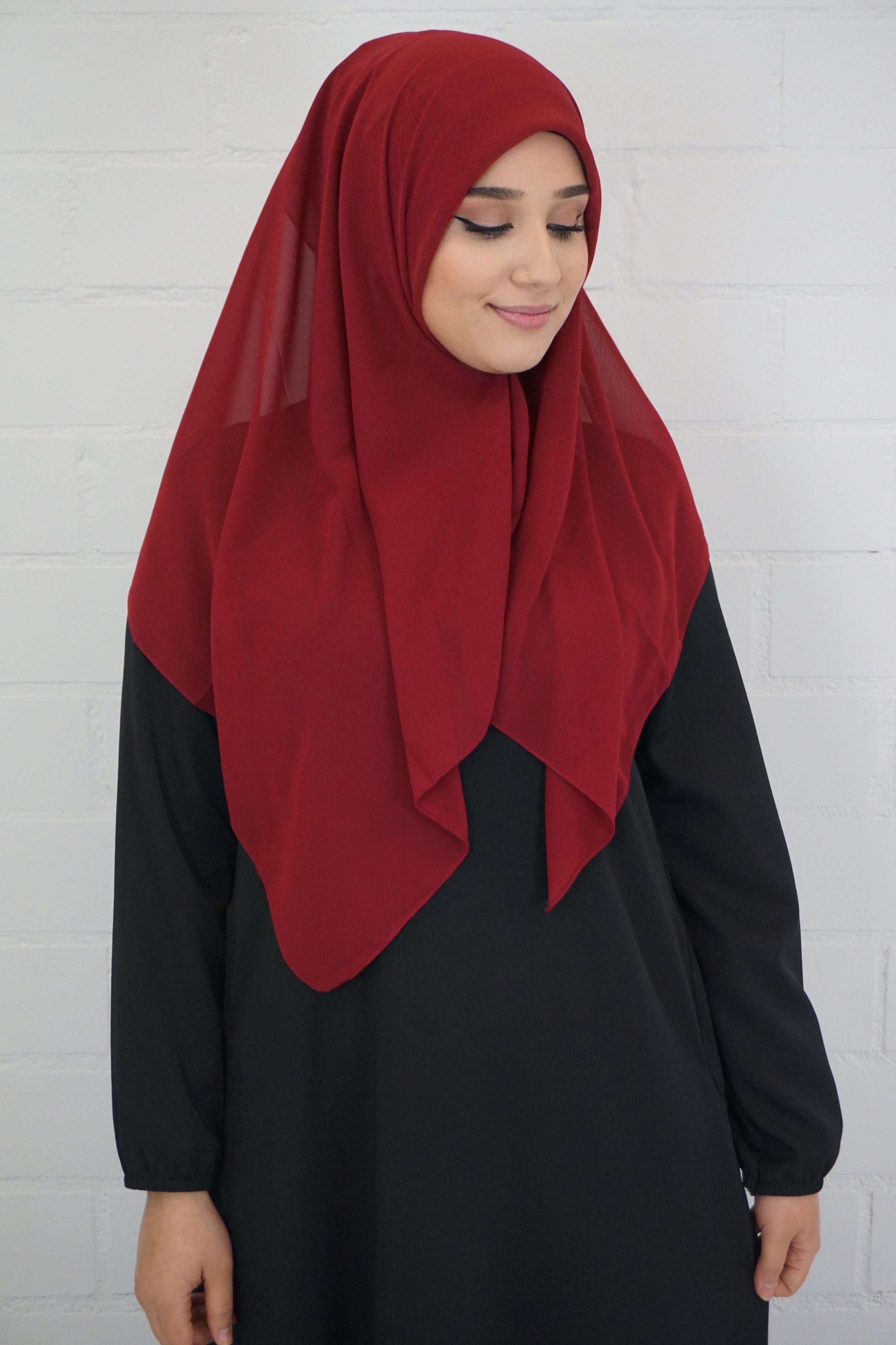 Chiffon Quadrat Hijab Bordeaux