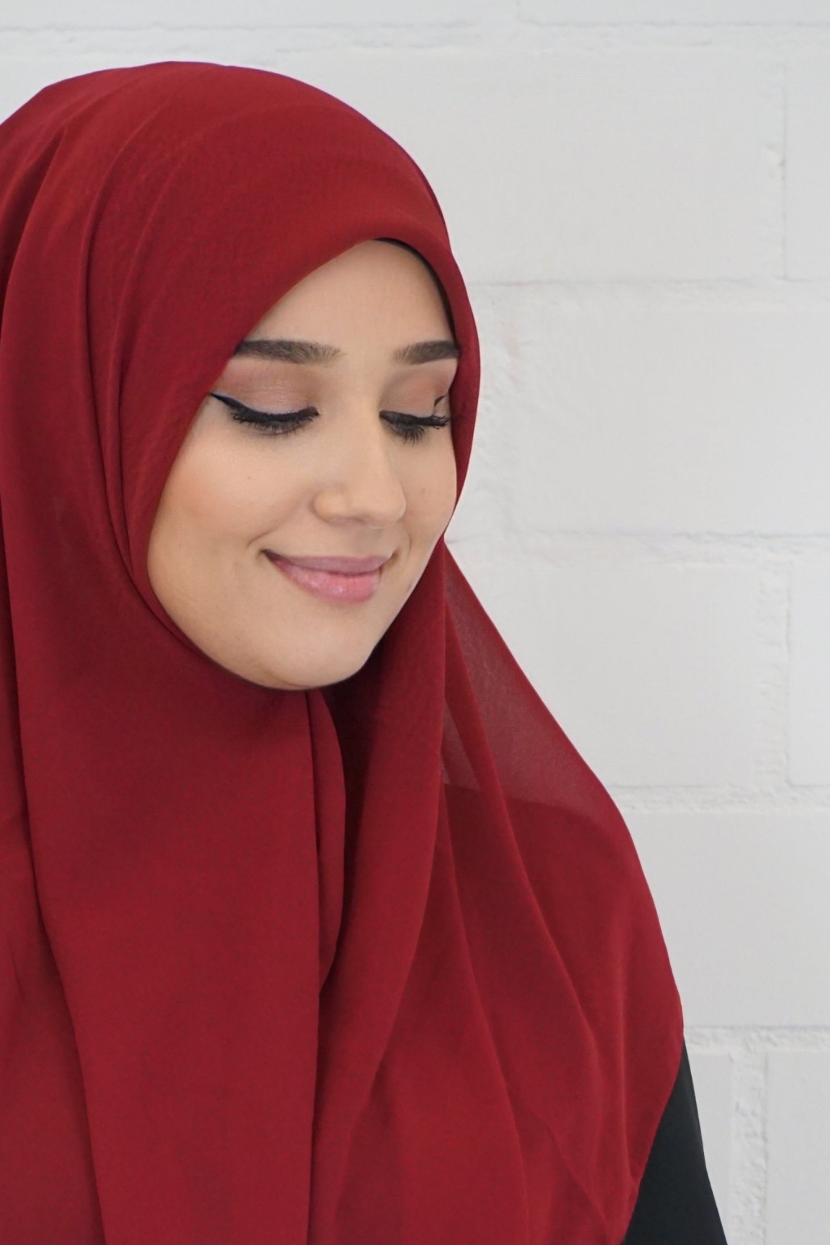 Chiffon Quadrat Hijab Bordeaux