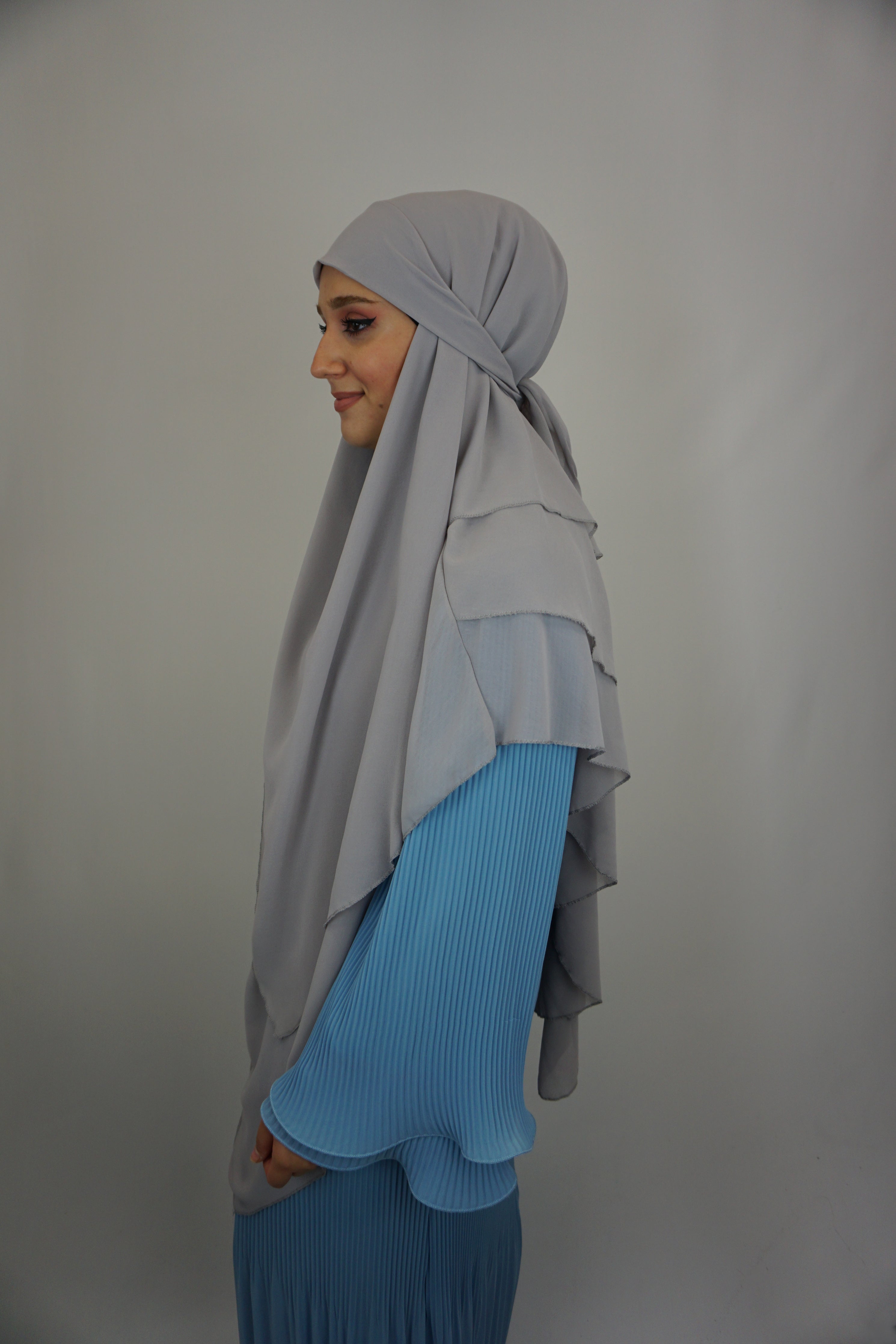 Khimar 3-lagig Hellgrau