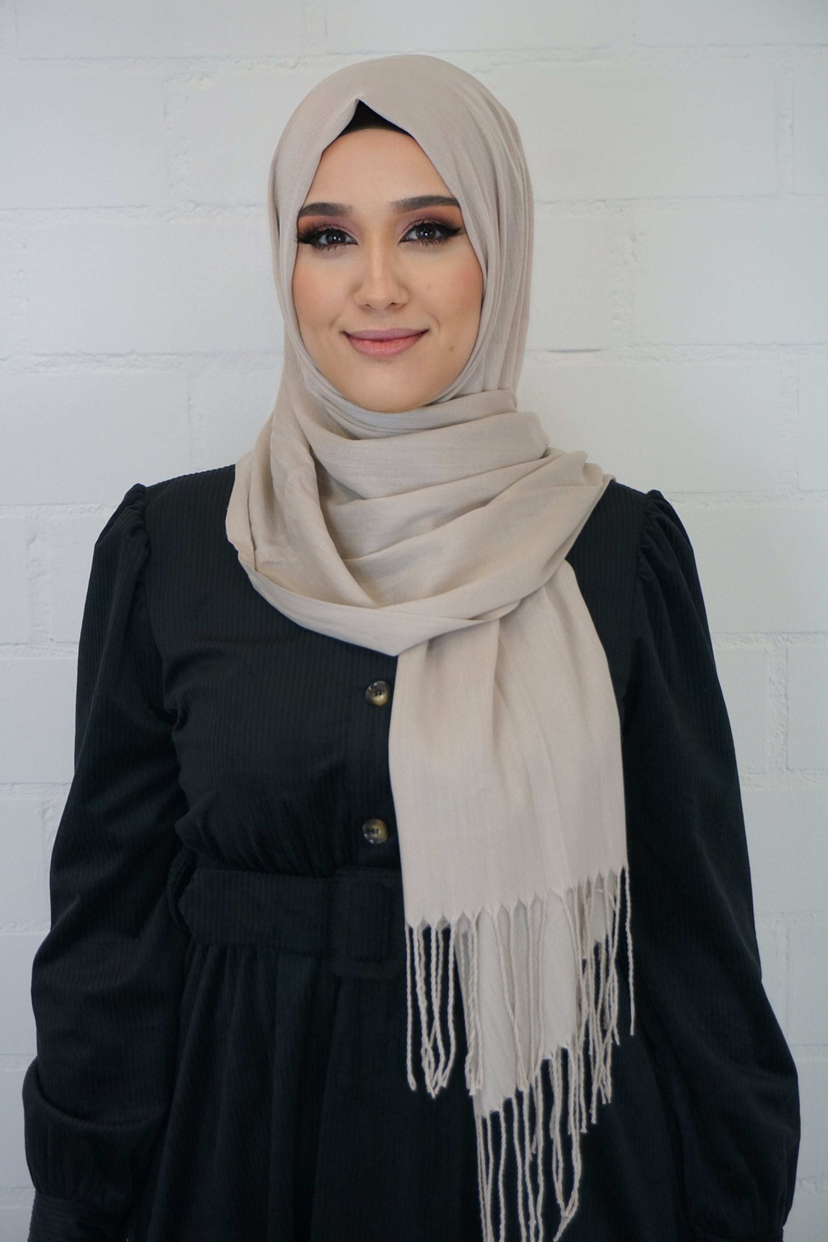 Baumwoll Hijab Almaz Darkbeige