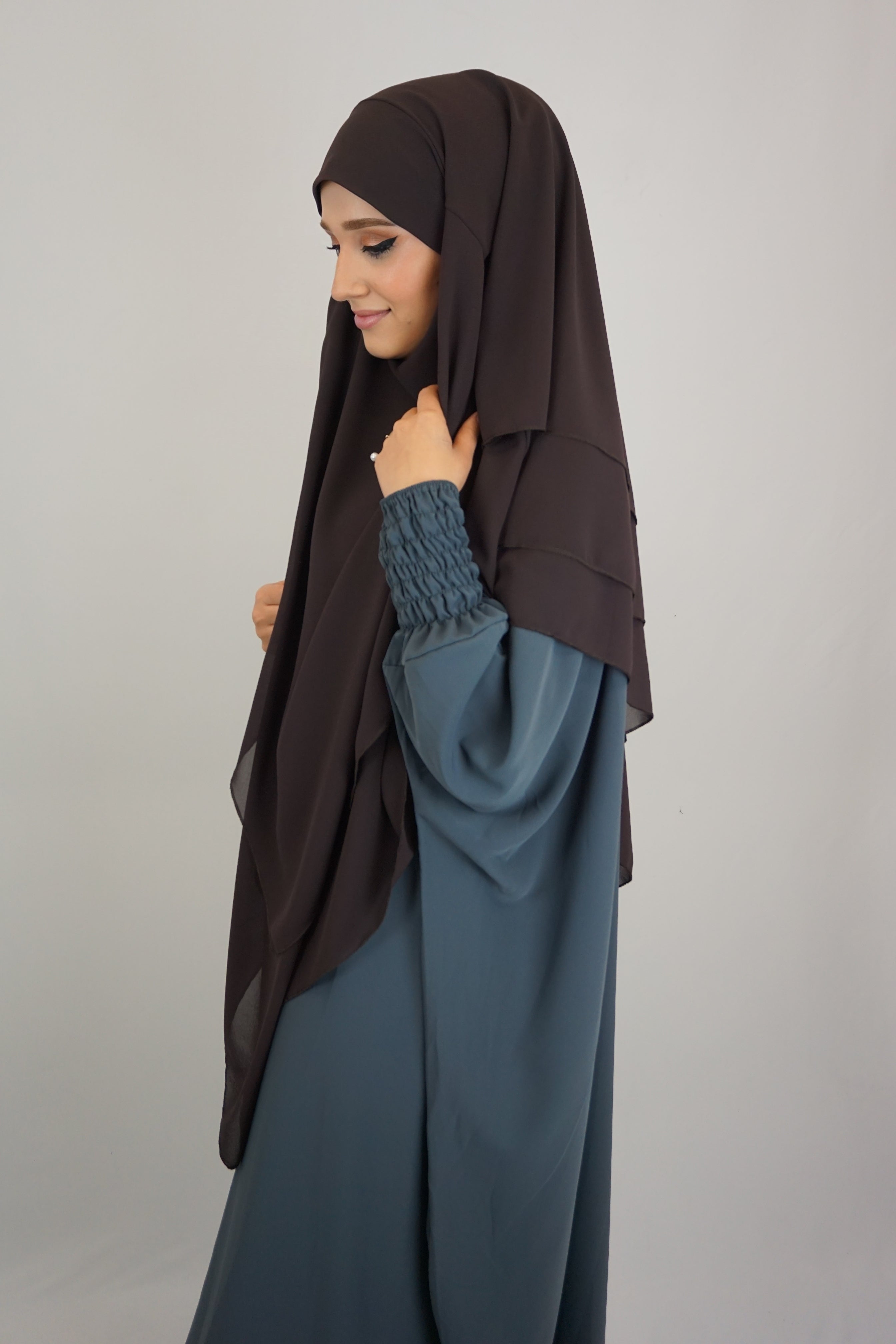Khimar 3-lagig Braun