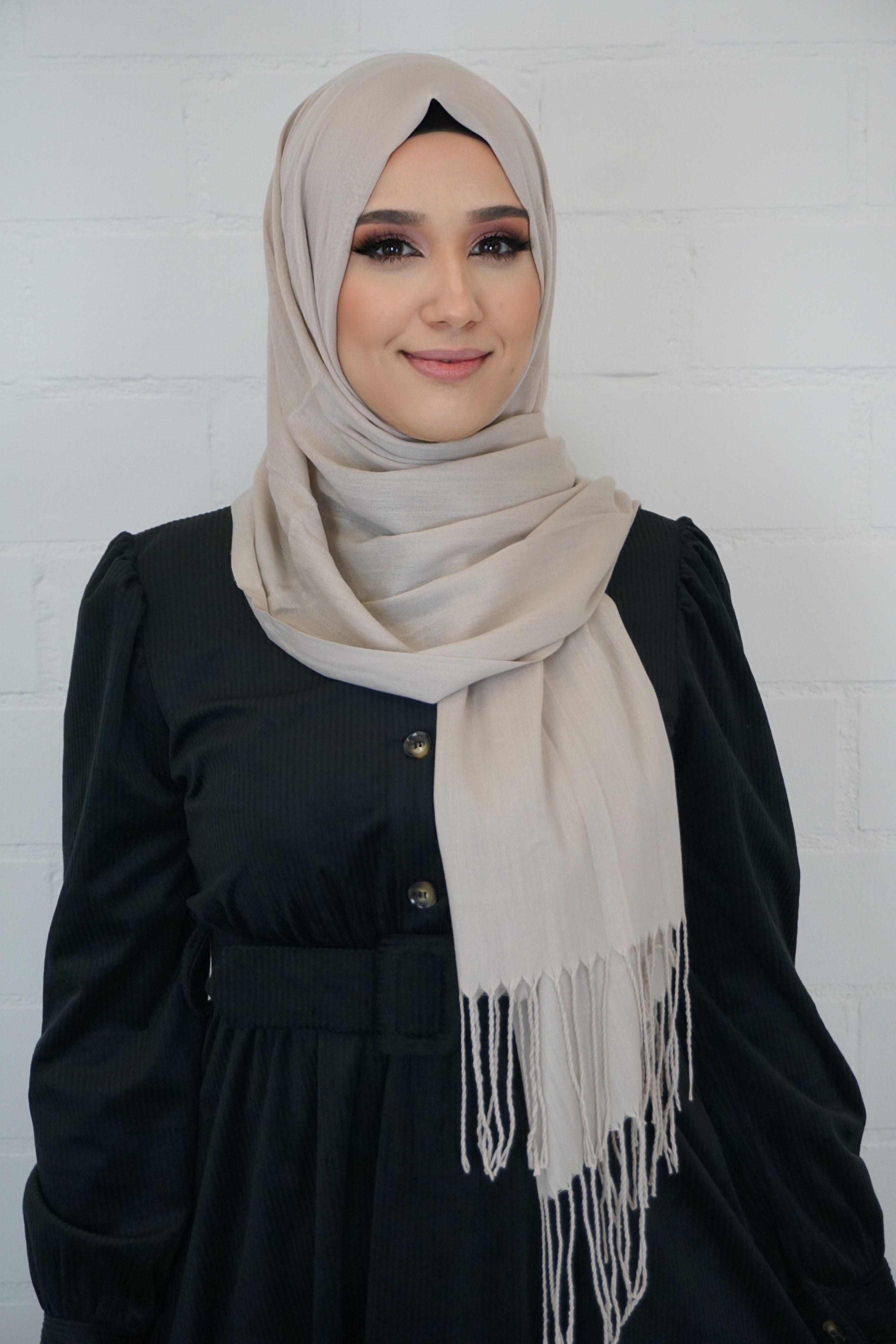 Baumwoll Hijab Almaz Darkbeige