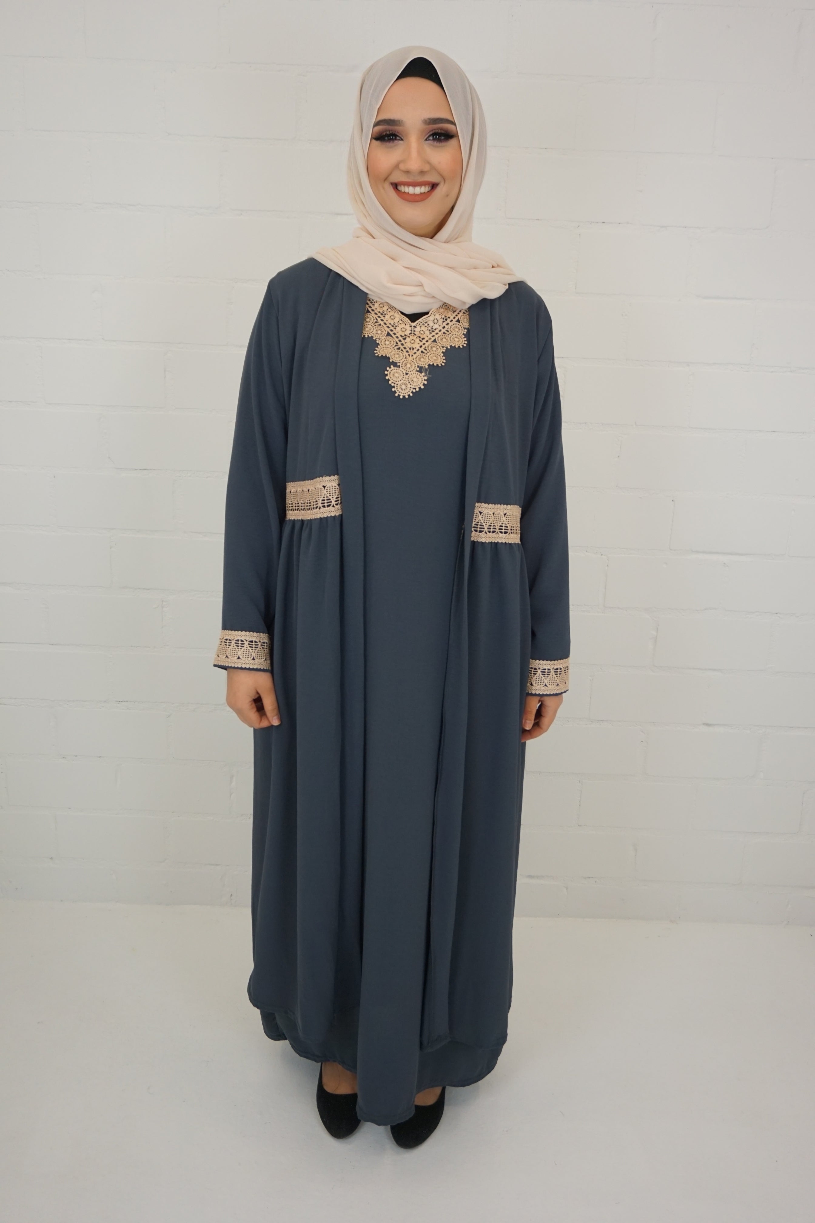 Abaya Anika Grau