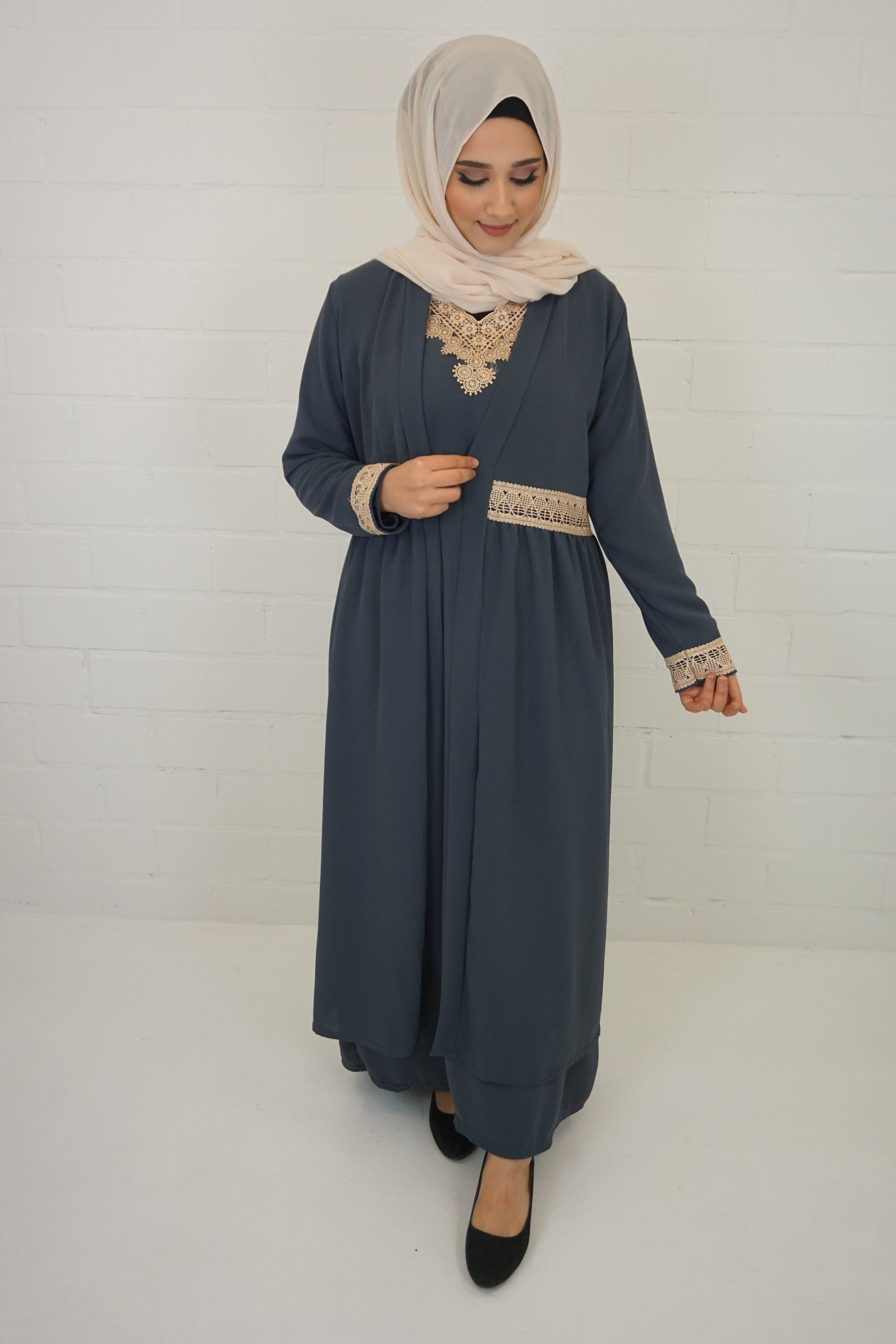 Abaya Anika Grau