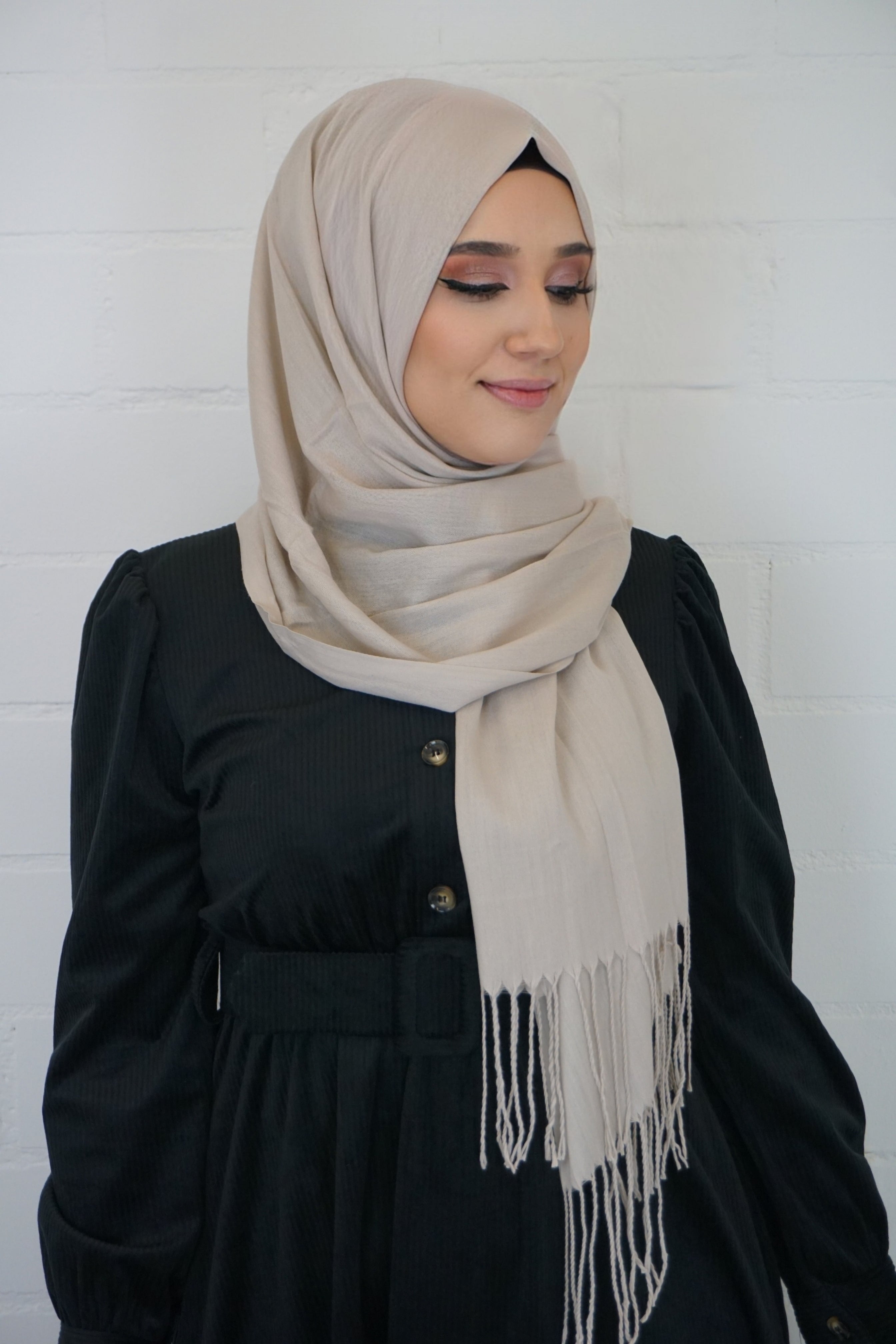 Baumwoll Hijab Almaz Darkbeige