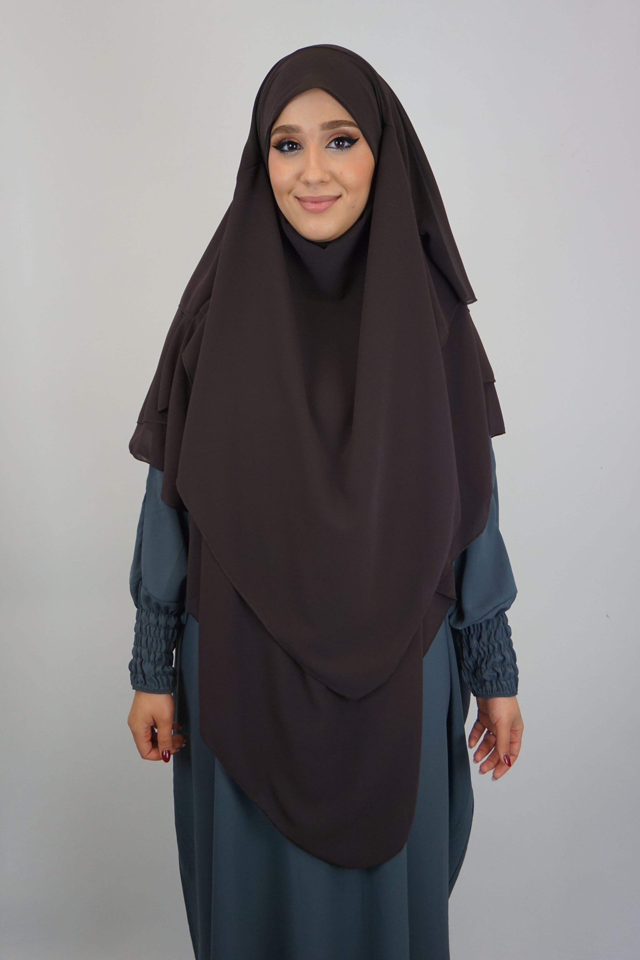 Khimar 3-lagig Braun