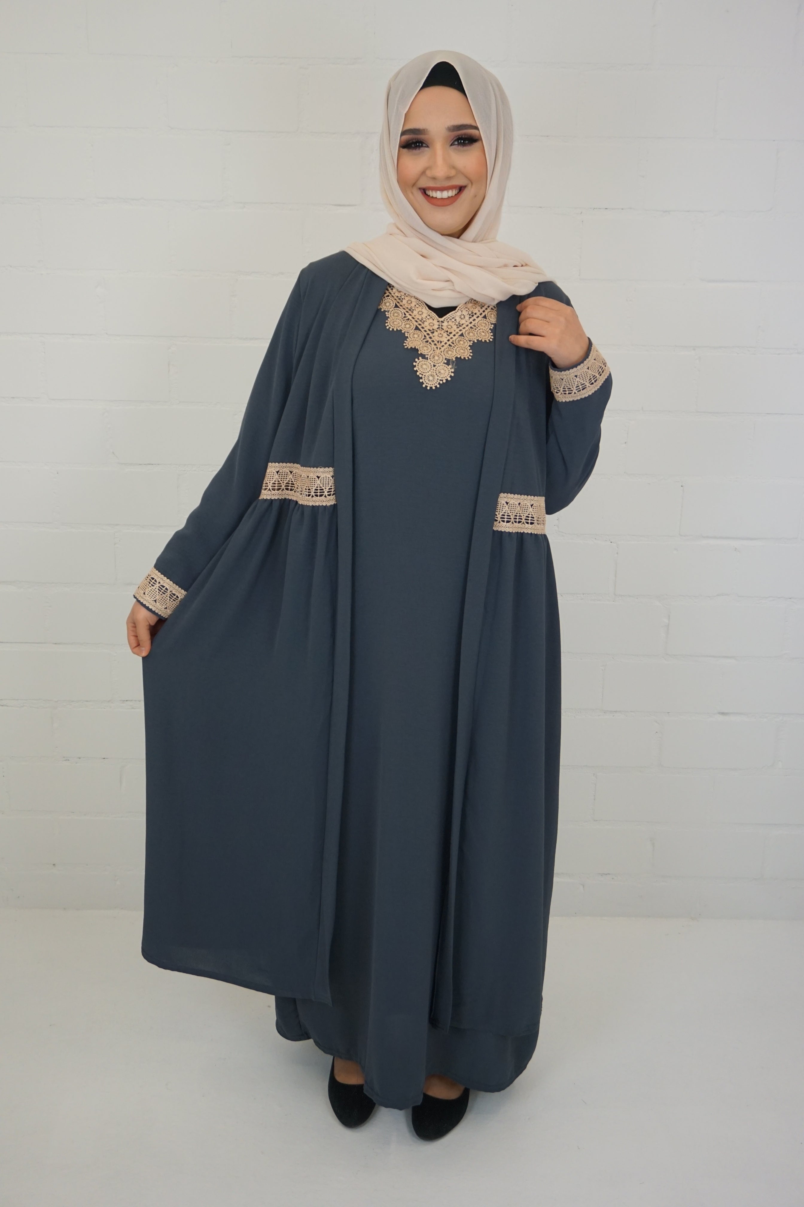 Abaya Anika Grau