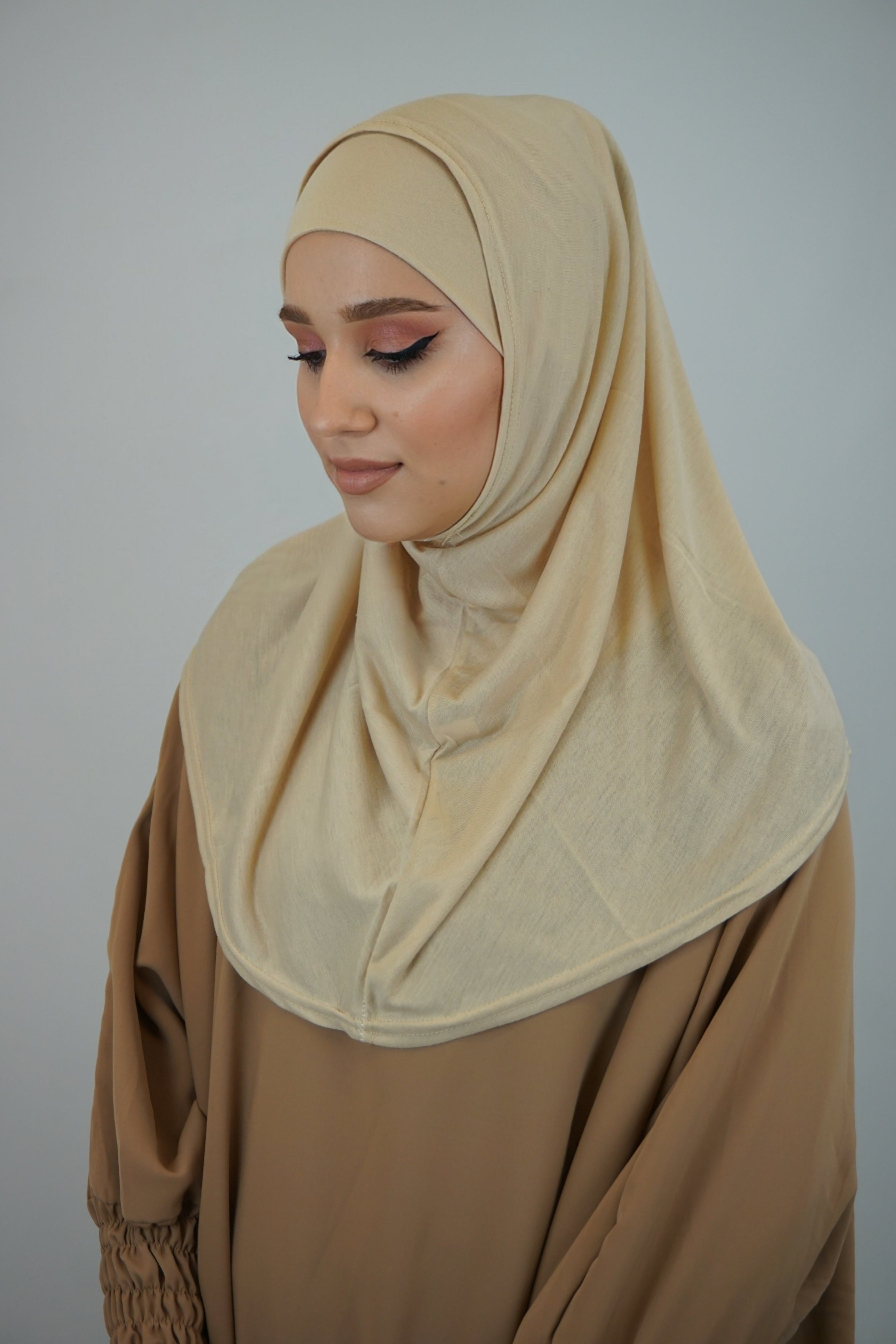 Jersey FertigHijab Zwei-Teiler Beige