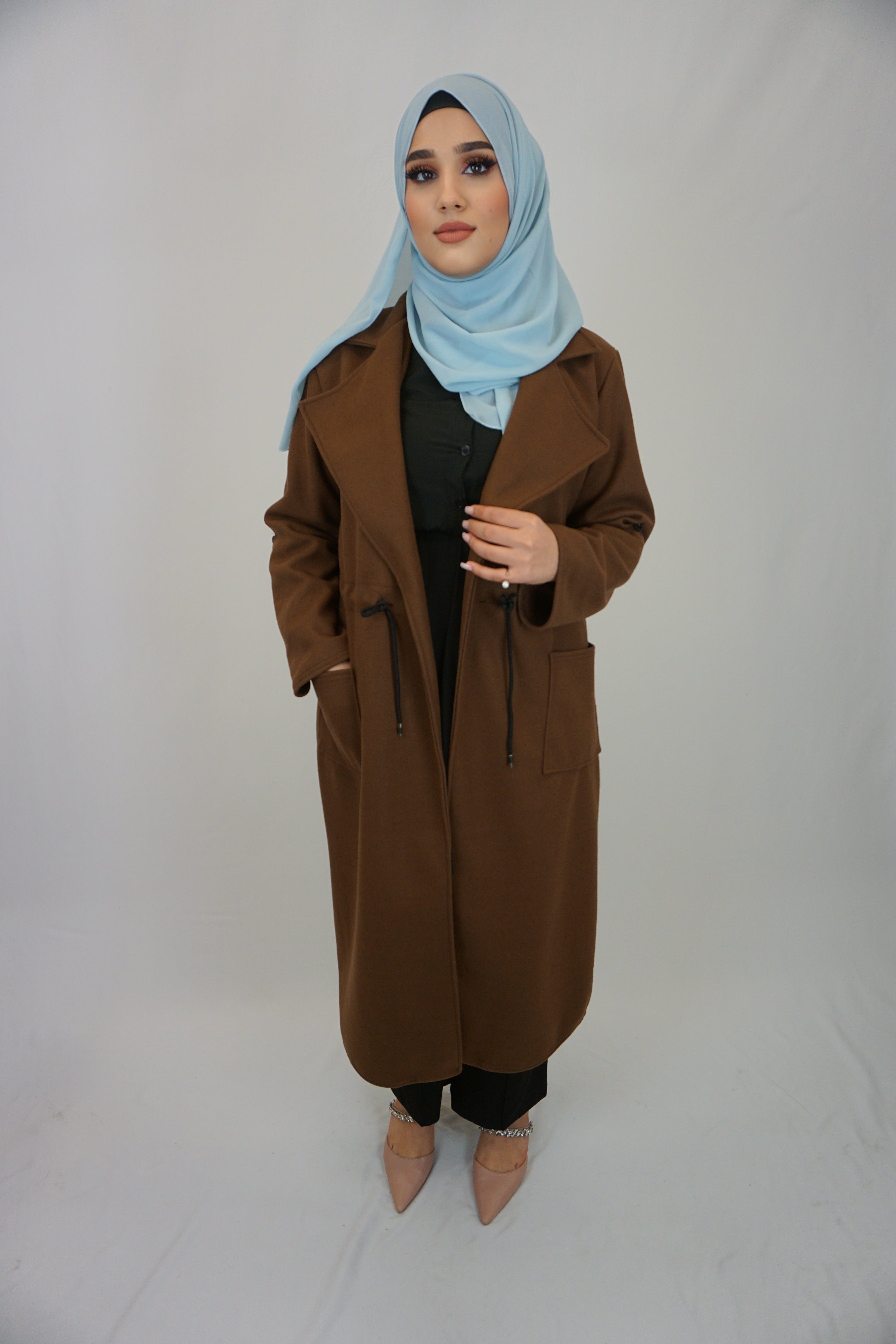 Mantel-Cardigan Fakhra Braun