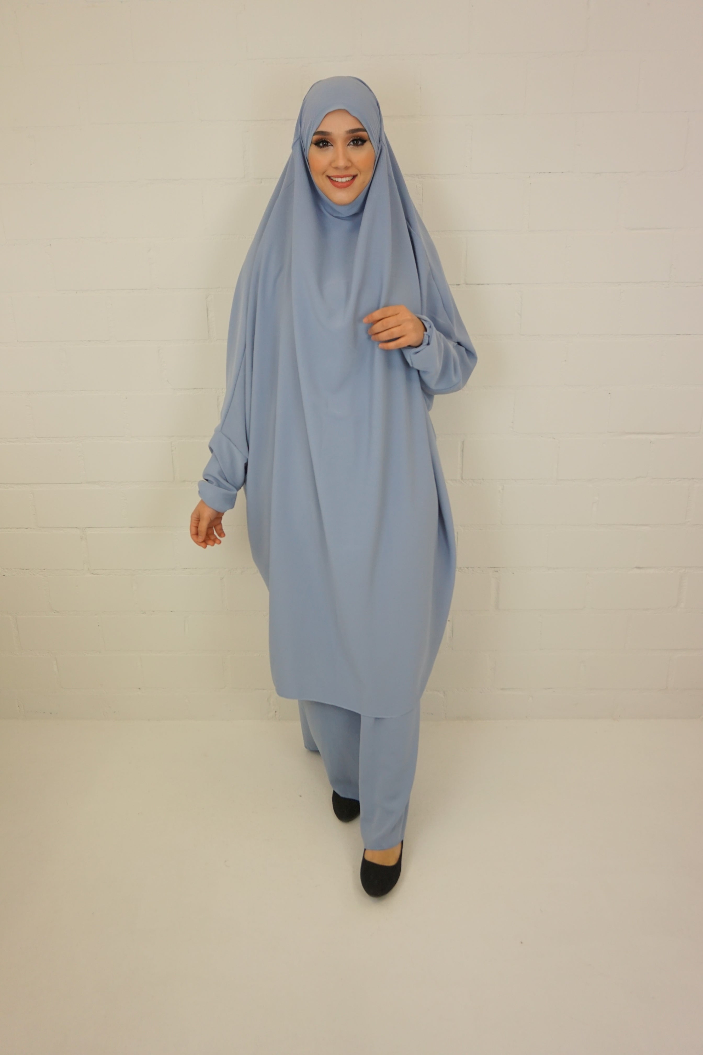 Jilbab Farheena Graublau 2