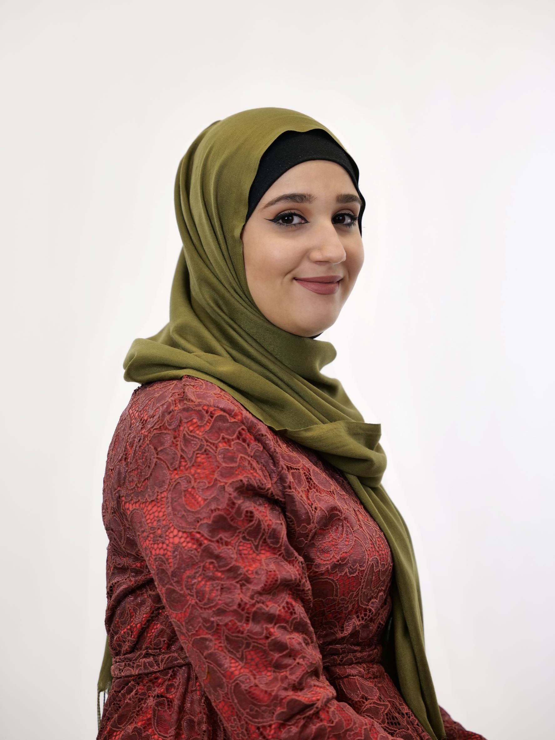 Baumwoll Hijab Almaz Moosgrün