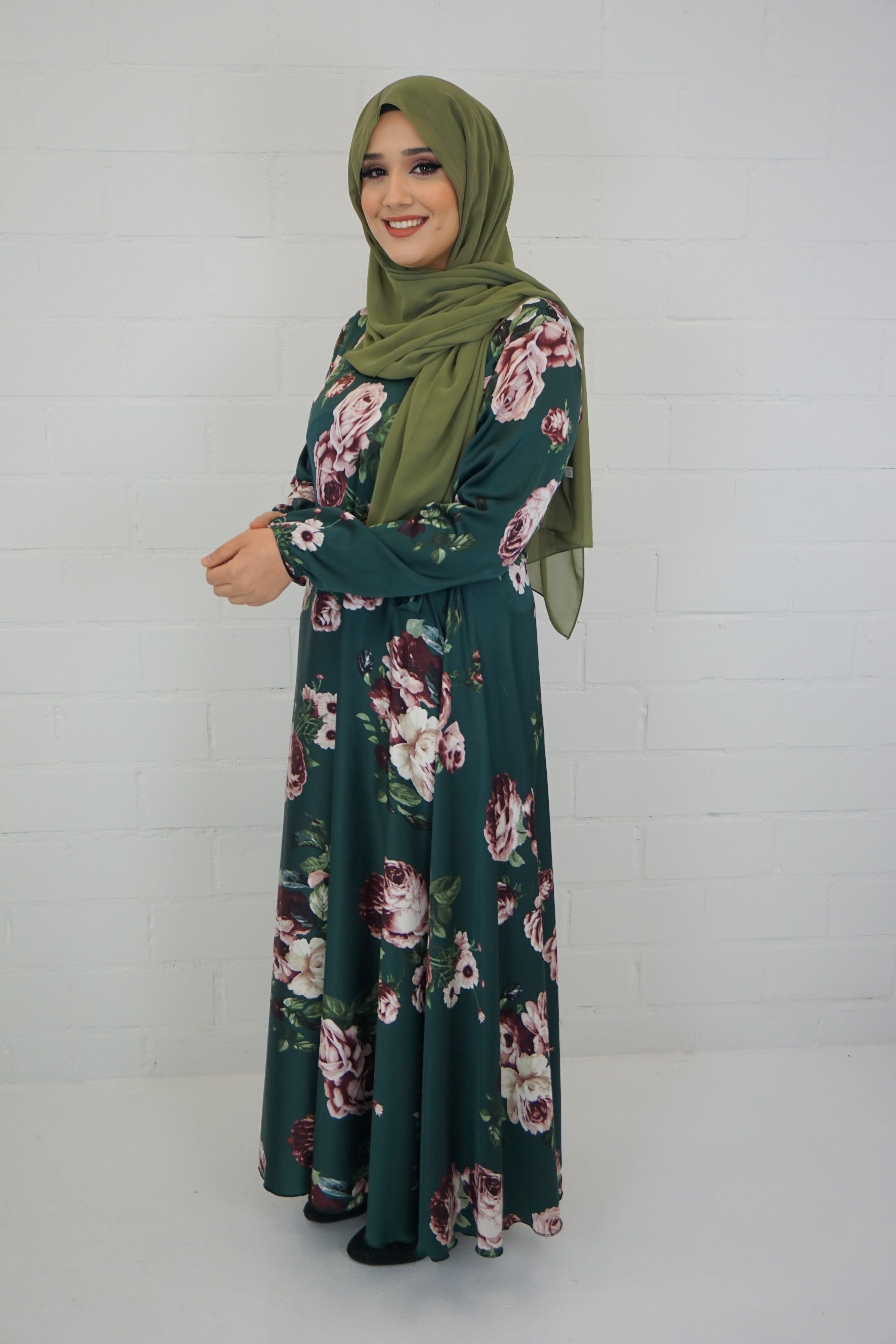 Abaya Qareema Smaragdgrün