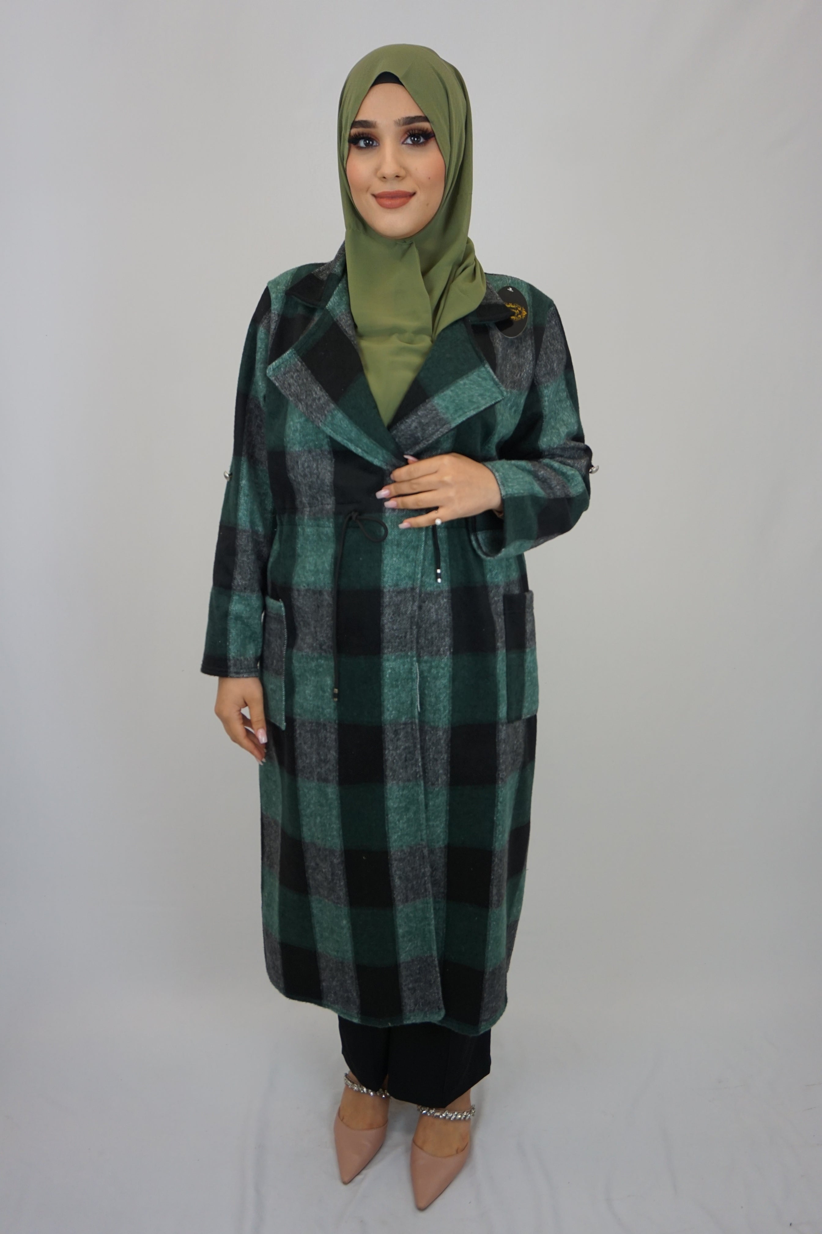 Maxi Cardigan Maida Schwarz-Grün