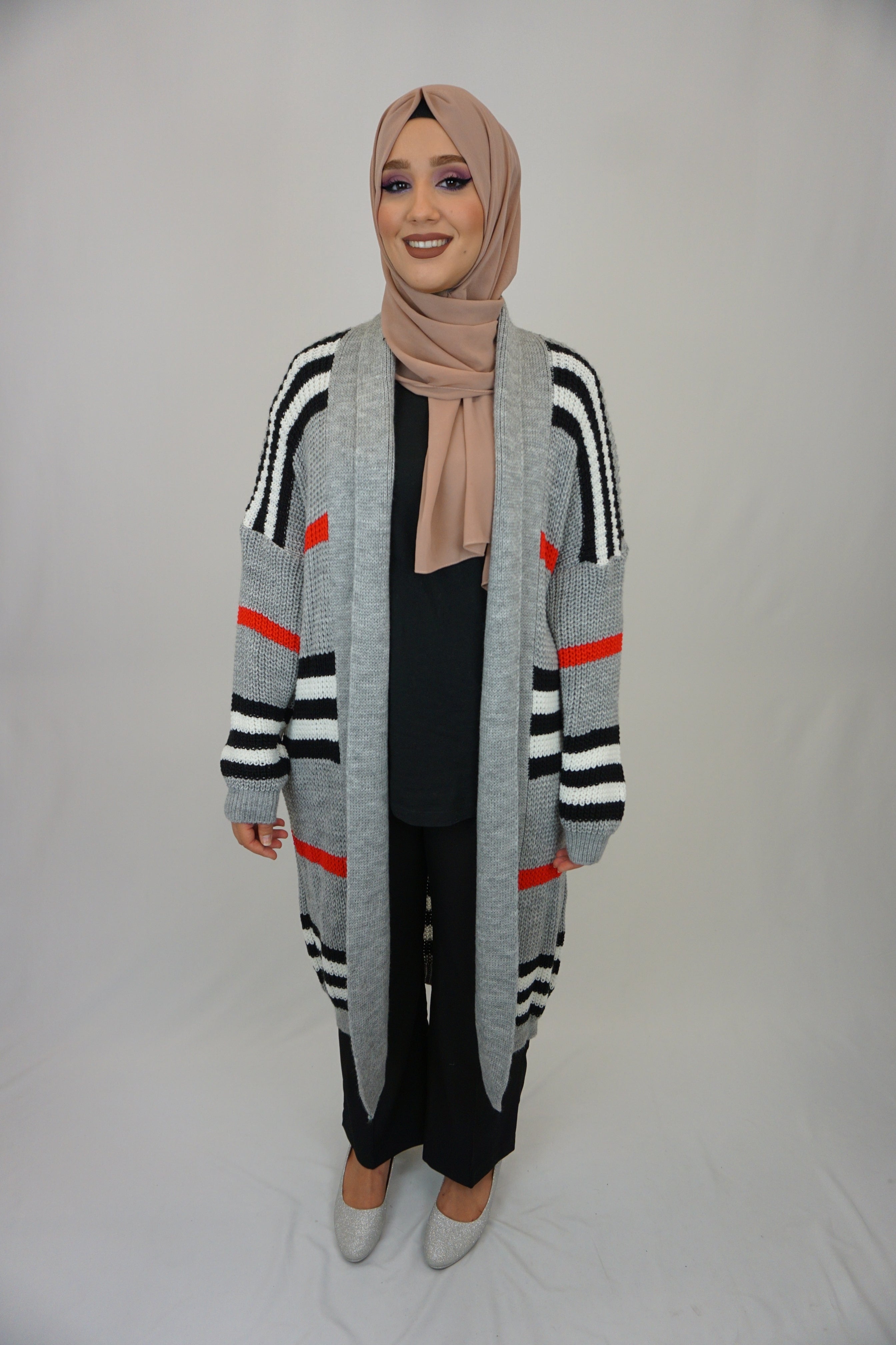 Maxi Cardigan Farzana Hellgrau