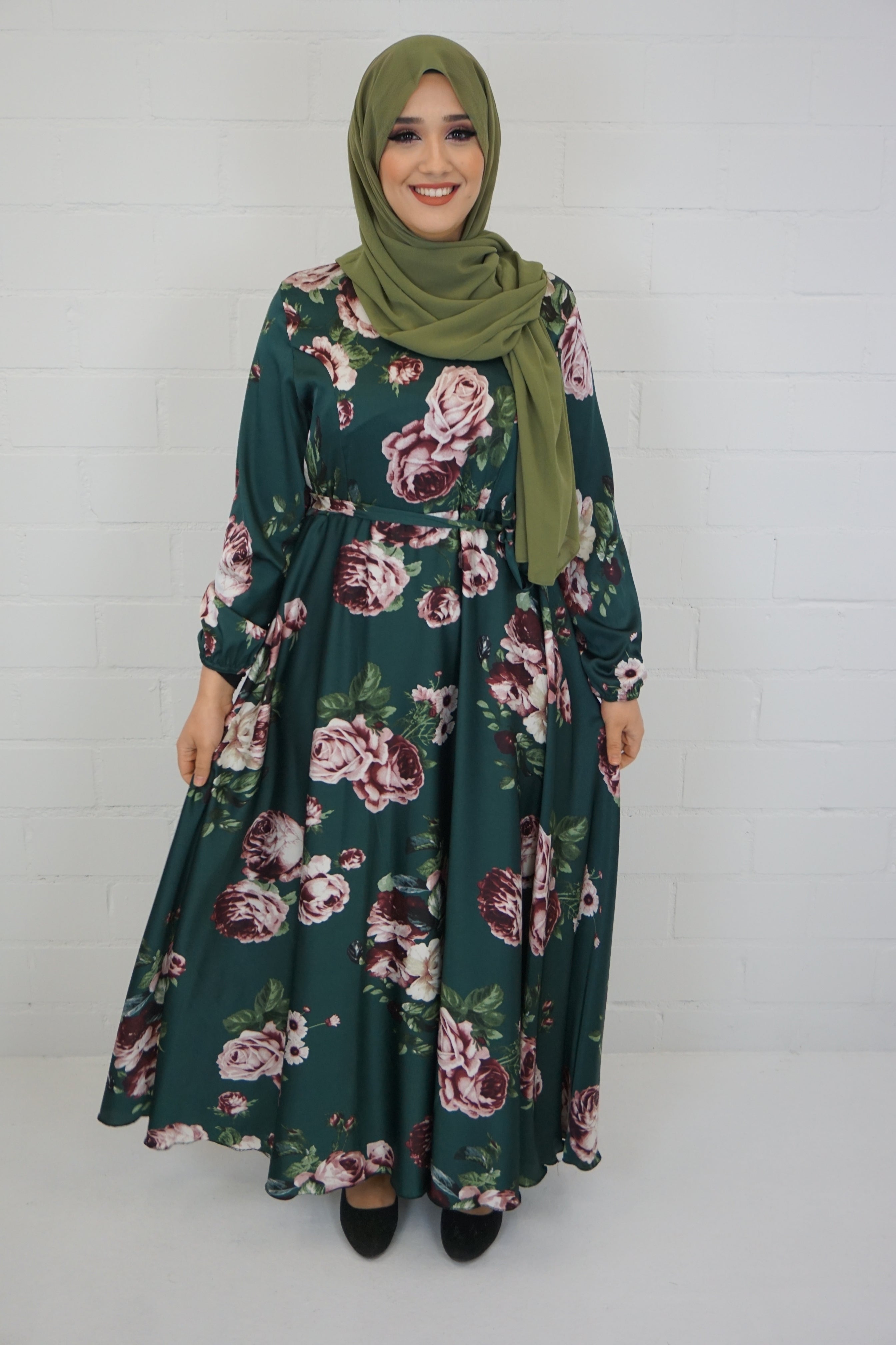 Abaya Qareema Smaragdgrün