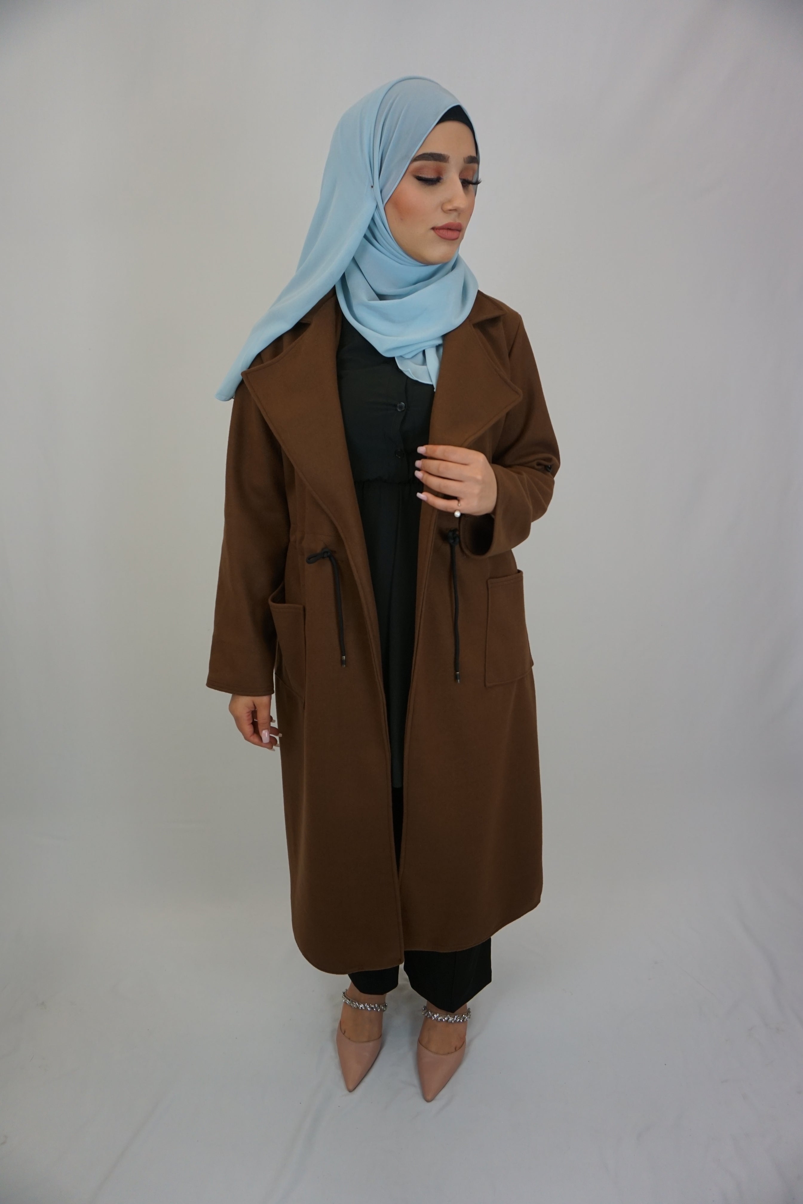 Mantel-Cardigan Fakhra Braun